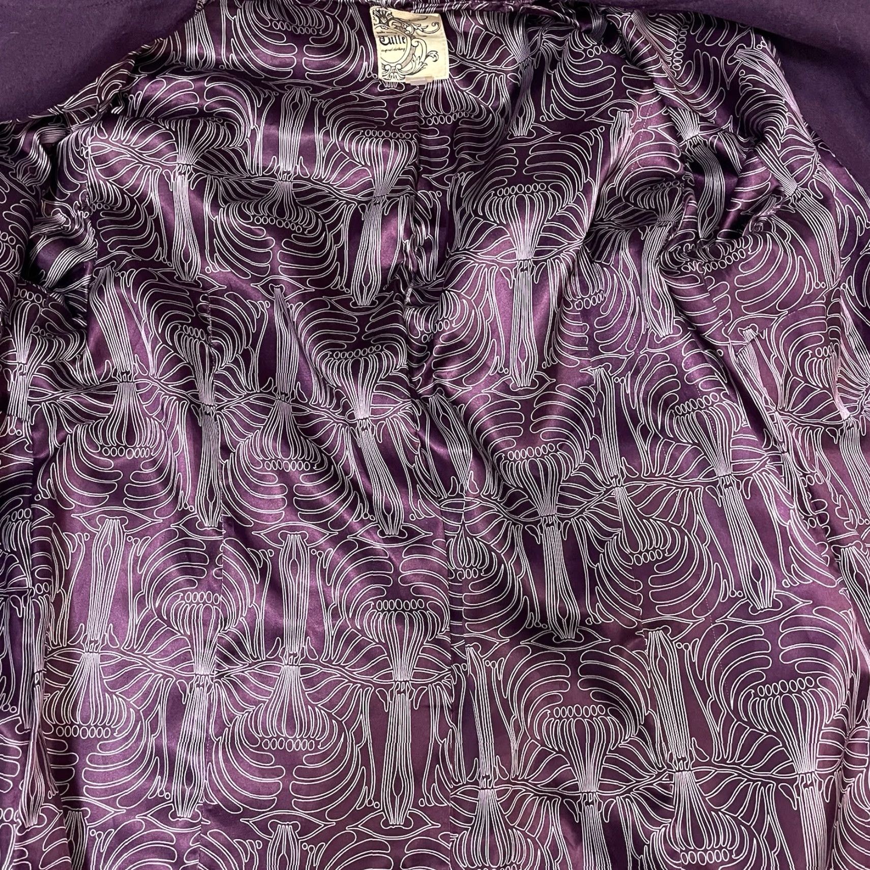 Vintage VINTAGE Tulle Anthropologie Purple Wool Blend Collared Lined Overcoat Medium M Women Coat Size M / US 6-8 / IT 42-44 - 5 Thumbnail