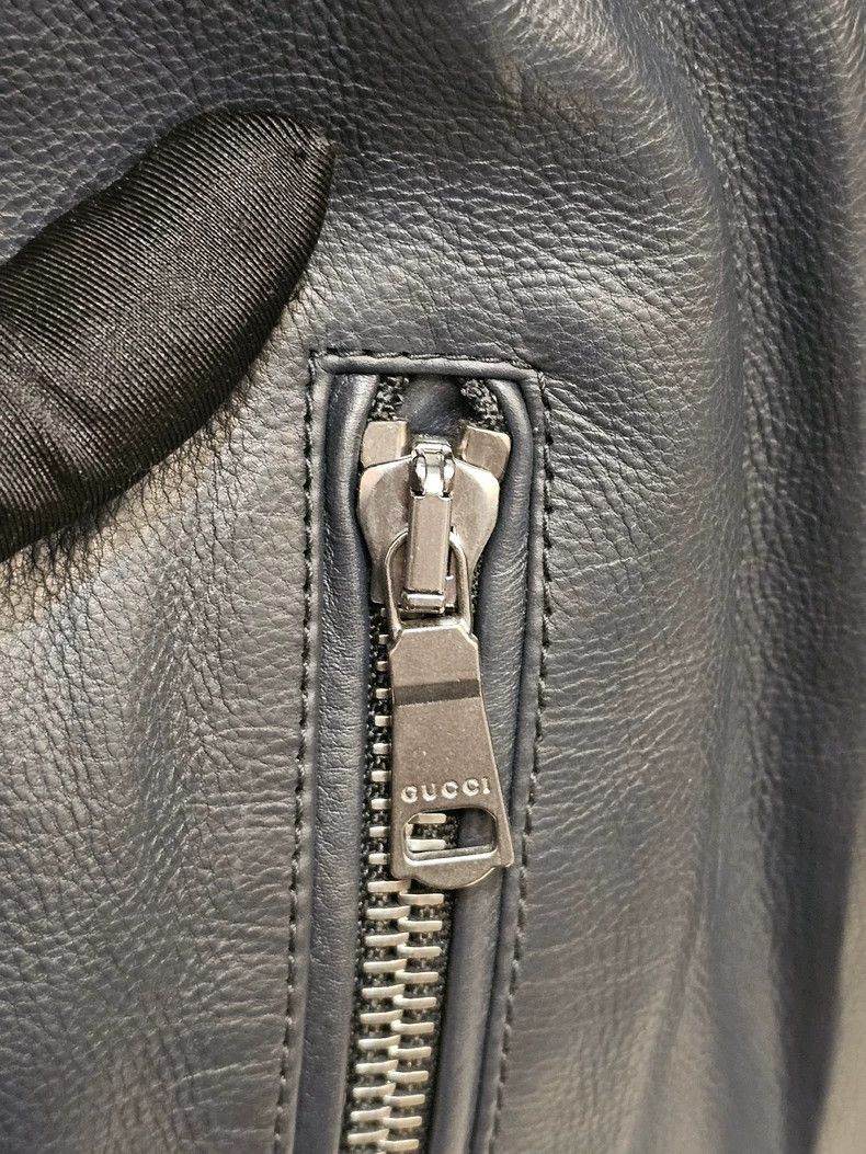Gucci Gucci Dark blue functional deconstructed jacket leather jac Size US M / EU 48-50 / 2 - 4 Thumbnail