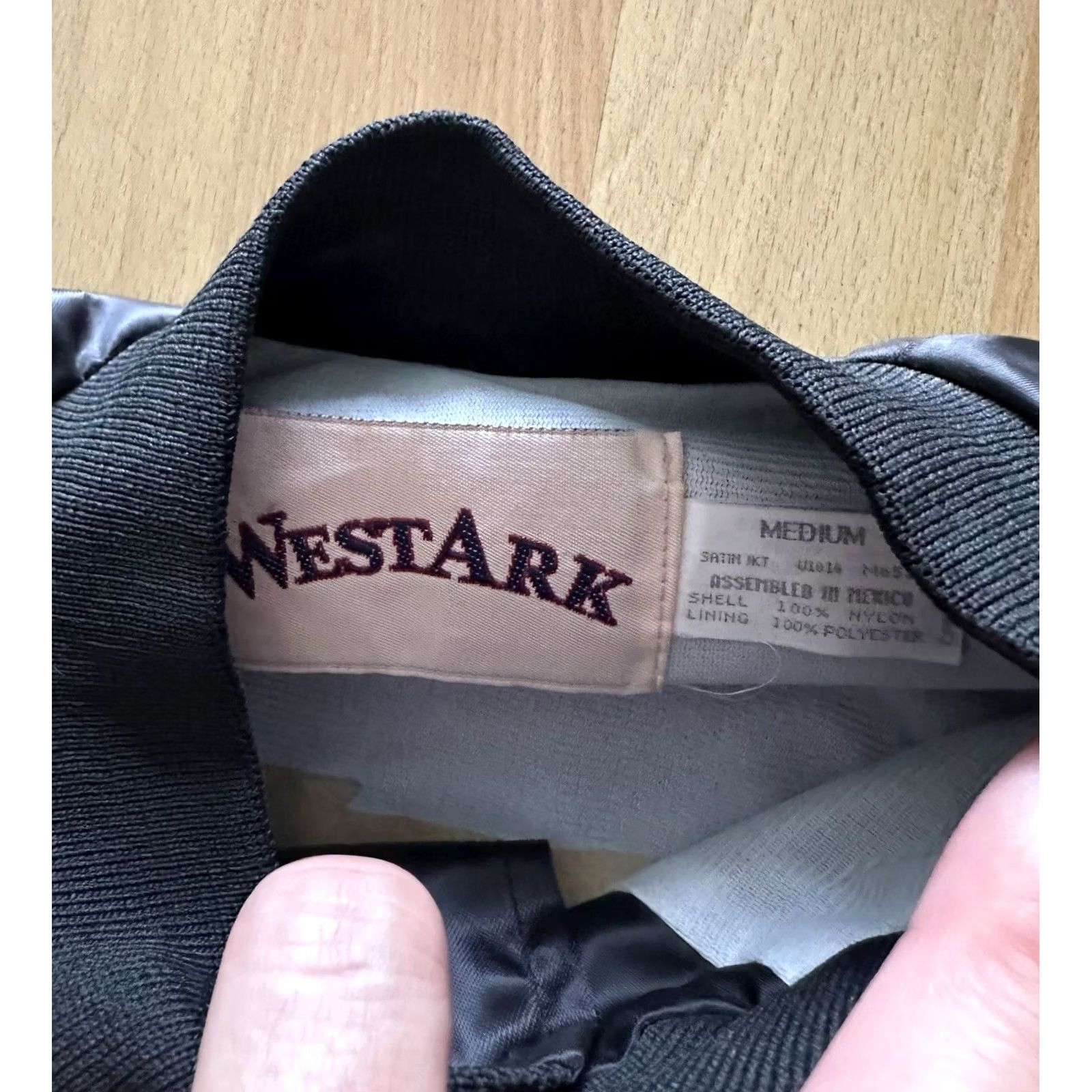 Vintage VINTAGE West Ark Jacket Bomber 80s The Heartbeat Of America Black Satin Nylon Zip Embroidered Logo Mens Medium Size US M / EU 48-50 / 2 - 6 Thumbnail