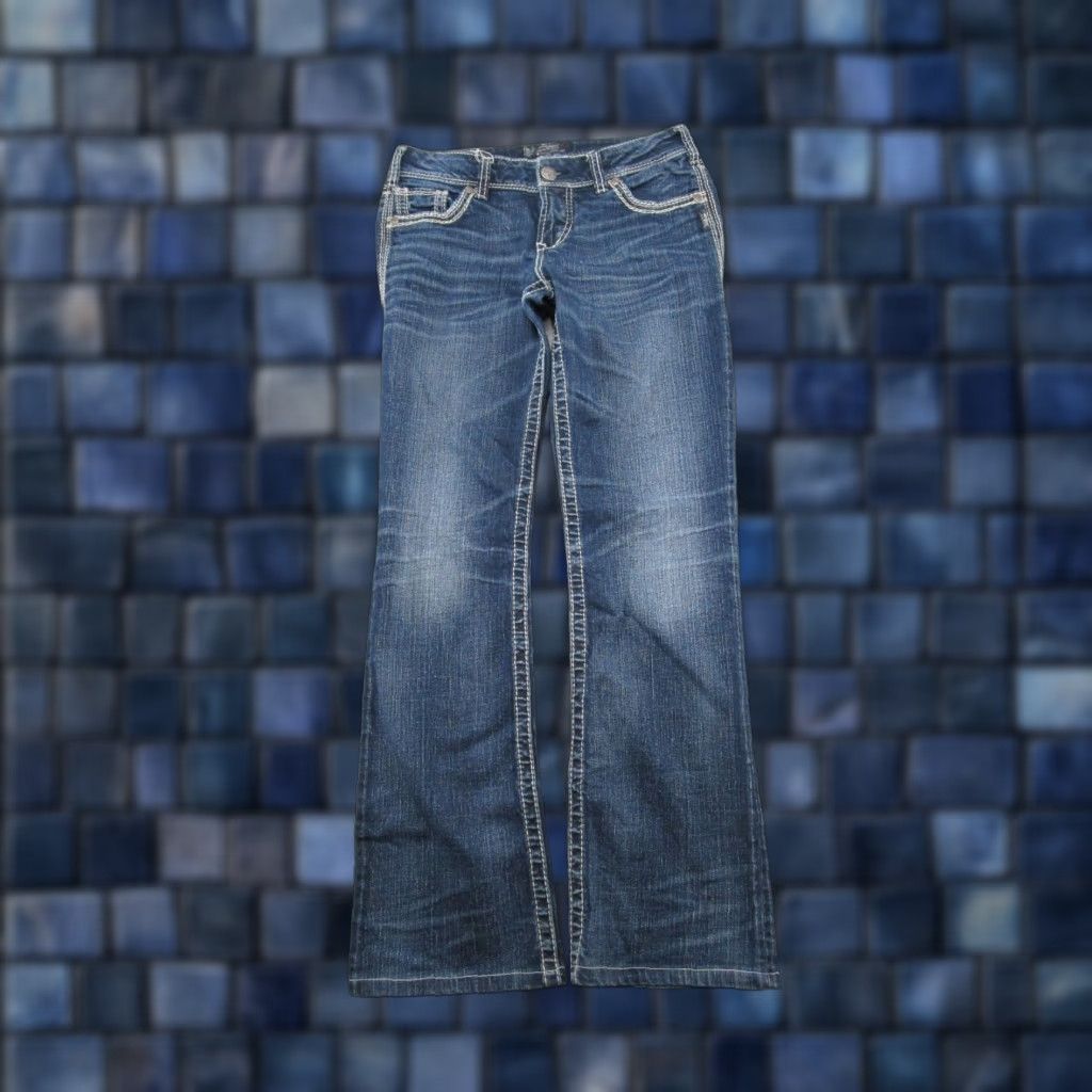 Silver Jeans Co. VINTAGE Sulver Jeans Co Suki Selvedge Denim Jeans Womens Tag Size 29x33 Boot READ Size 29" - 1 Thumbnail