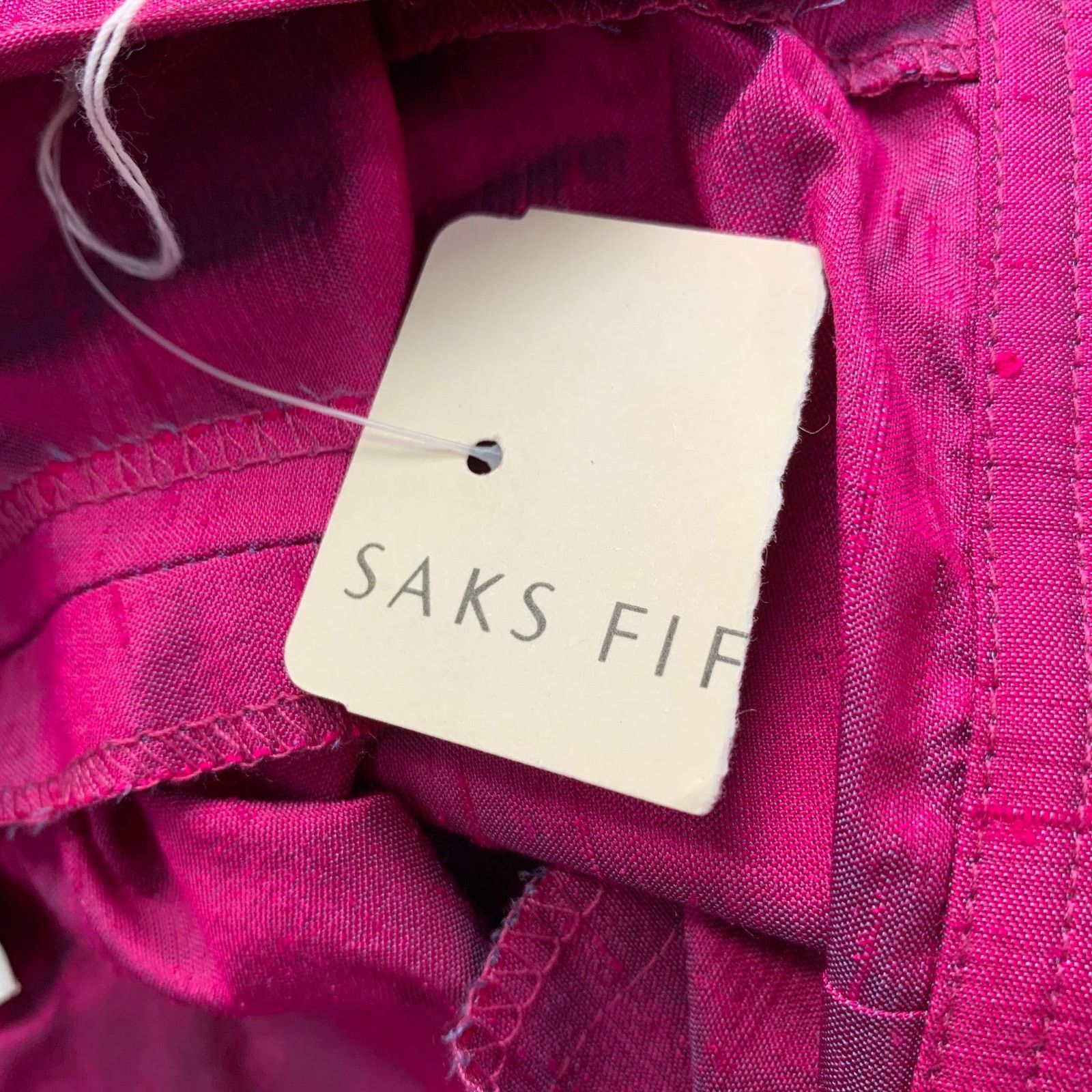 Saks Fifth Avenue Size 12 Pink Fuchsia Silk Shantung Dress Pants Size 34" / US 12 / IT 48 - 9 Thumbnail