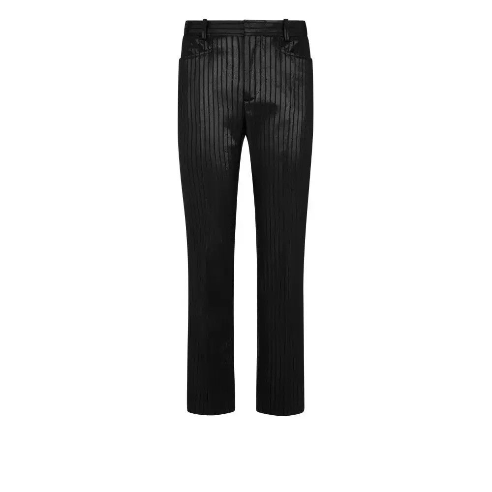 Tom Ford o1w1db10525 PAW558 Lustrous Lurex Striped Pant in Black Size 25" / US 0 / IT 36 - 1 Preview