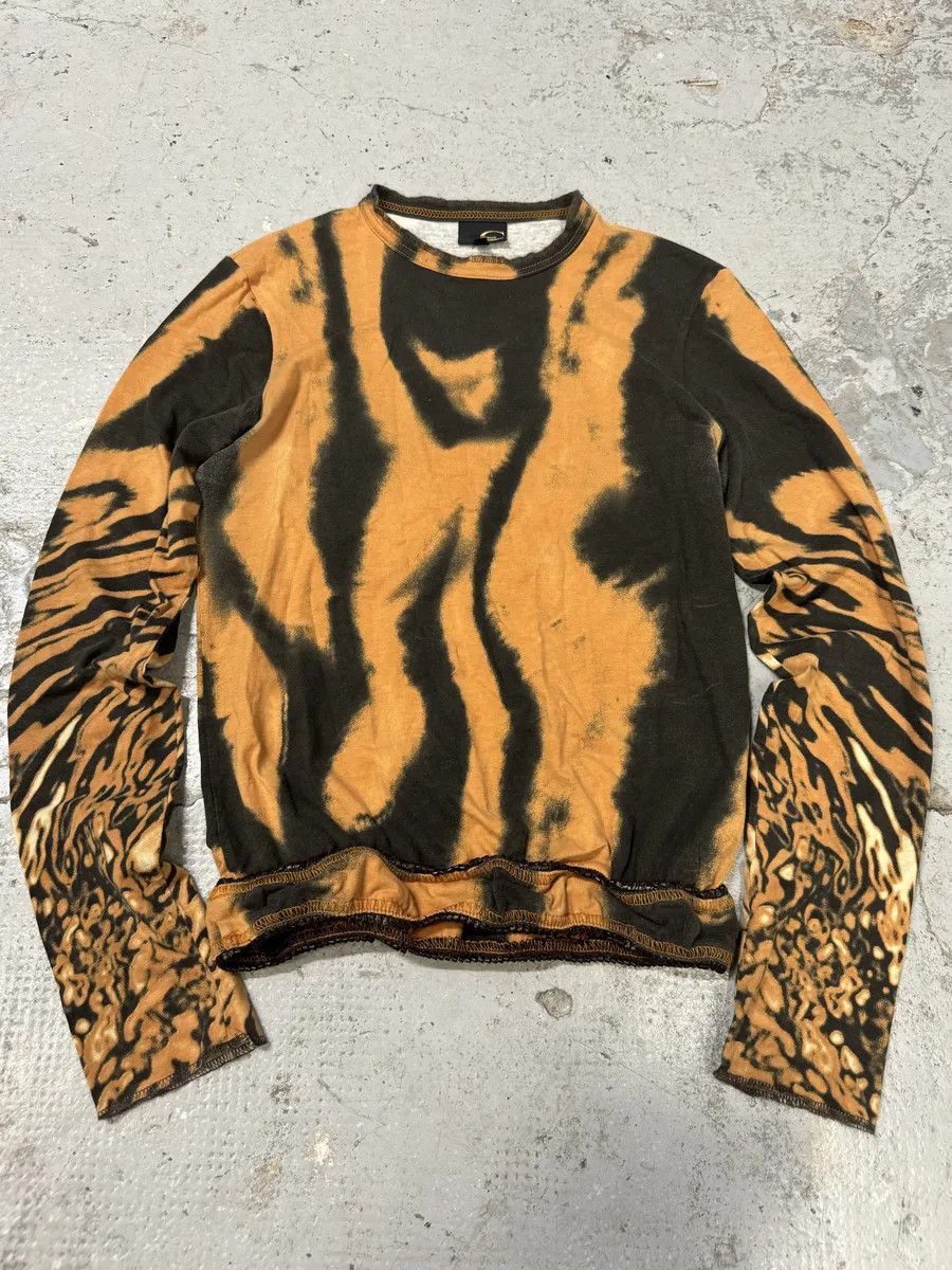 Just Cavalli SS2002 Cavalli Orange & Black Hallucination Longsleeves Size XS / US 0-2 / IT 36-38 - 1 Thumbnail