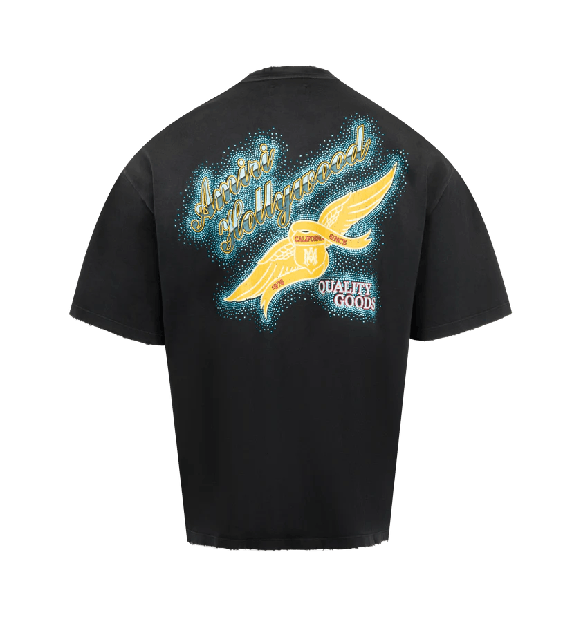 Amiri o1h1sh11225 Crystal Amiri Wings Tee in Black Size US M / EU 48-50 / 2 - 2 Thumbnail