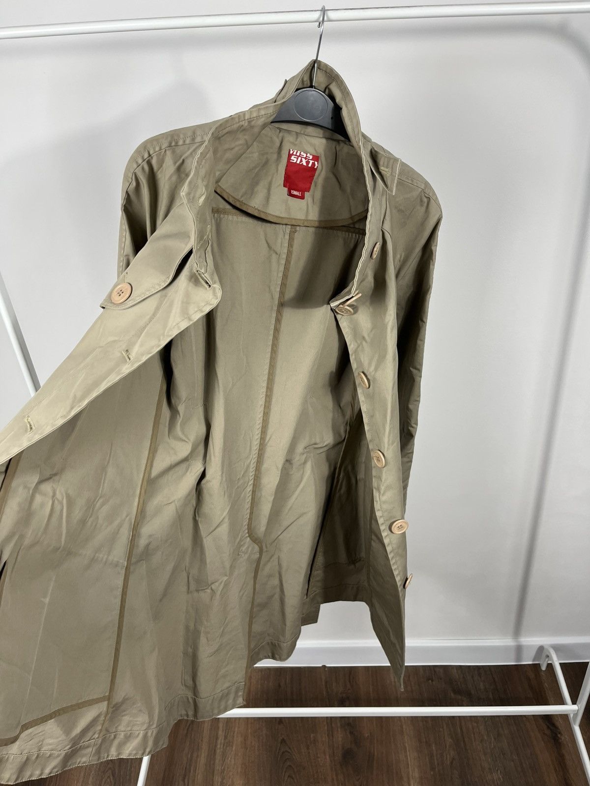 Miss Sixty Miss Sixty Women Beige Trench Coat XS Belted Buttoned Jacket Size XS / US 0-2 / IT 36-38 - 6 Thumbnail