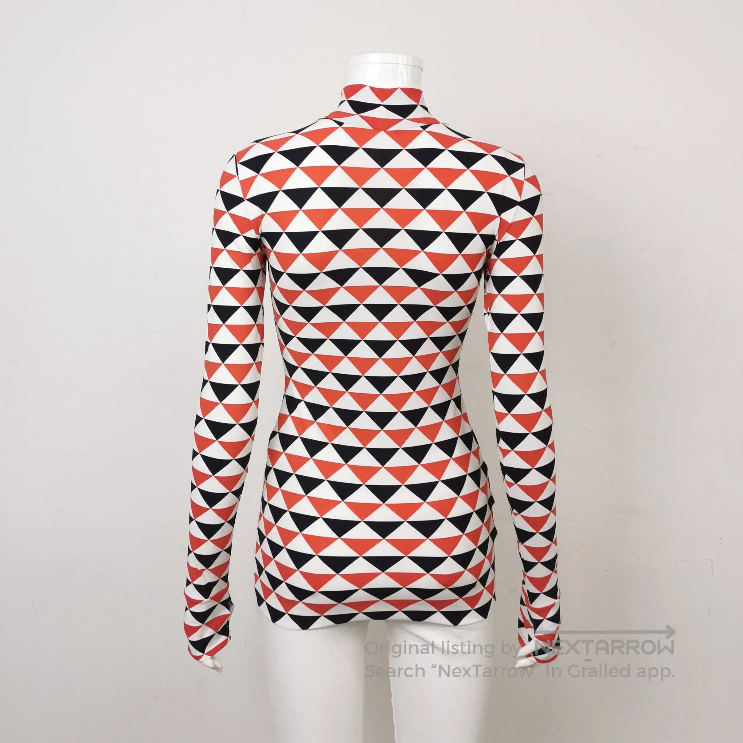Prada Prada Colorful Triangle Logo Turtleneck Long Sleeve Top . Size XS / US 0-2 / IT 36-38 - 2 Thumbnail