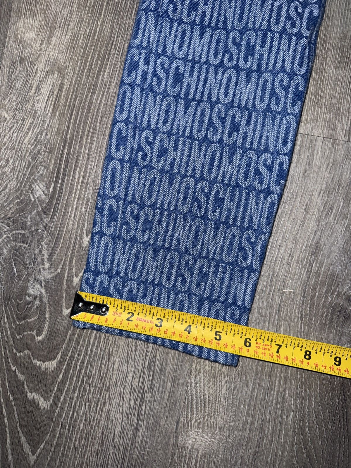 Moschino MOSCHINO Logo Jacquard Mid Rise Straight Jeans Size 24" / US 00 / IT 34 - 7 Thumbnail