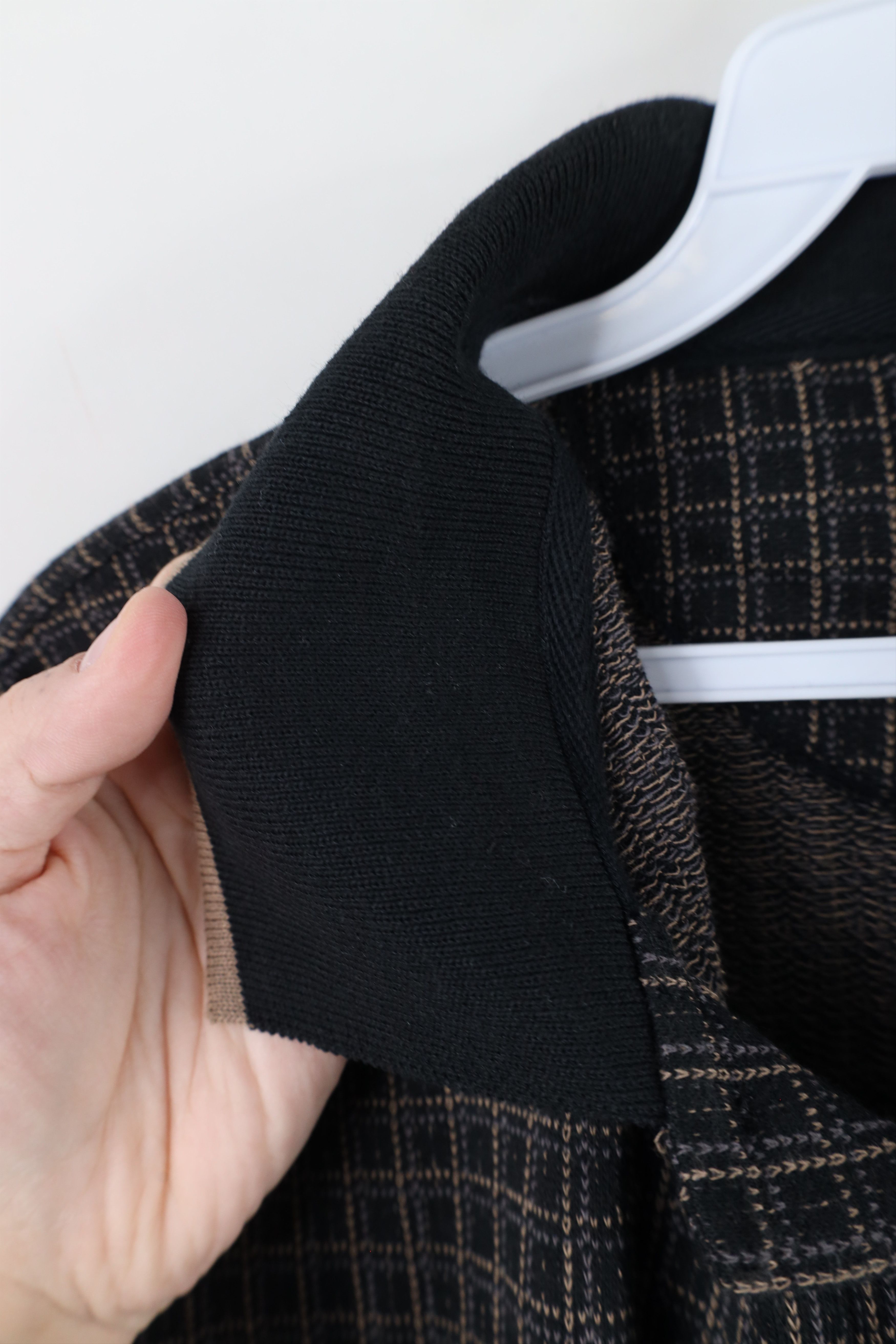 Vintage Vintage 90s Streetwear Checkered Knit Collared Polo Shirt Size US L / EU 52-54 / 3 - 6 Thumbnail