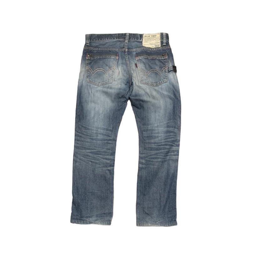 Edwin Vintage Edwin 503 Blue Trip Straight Jeans Distressed Size US 34 / EU 50 - 6 Thumbnail