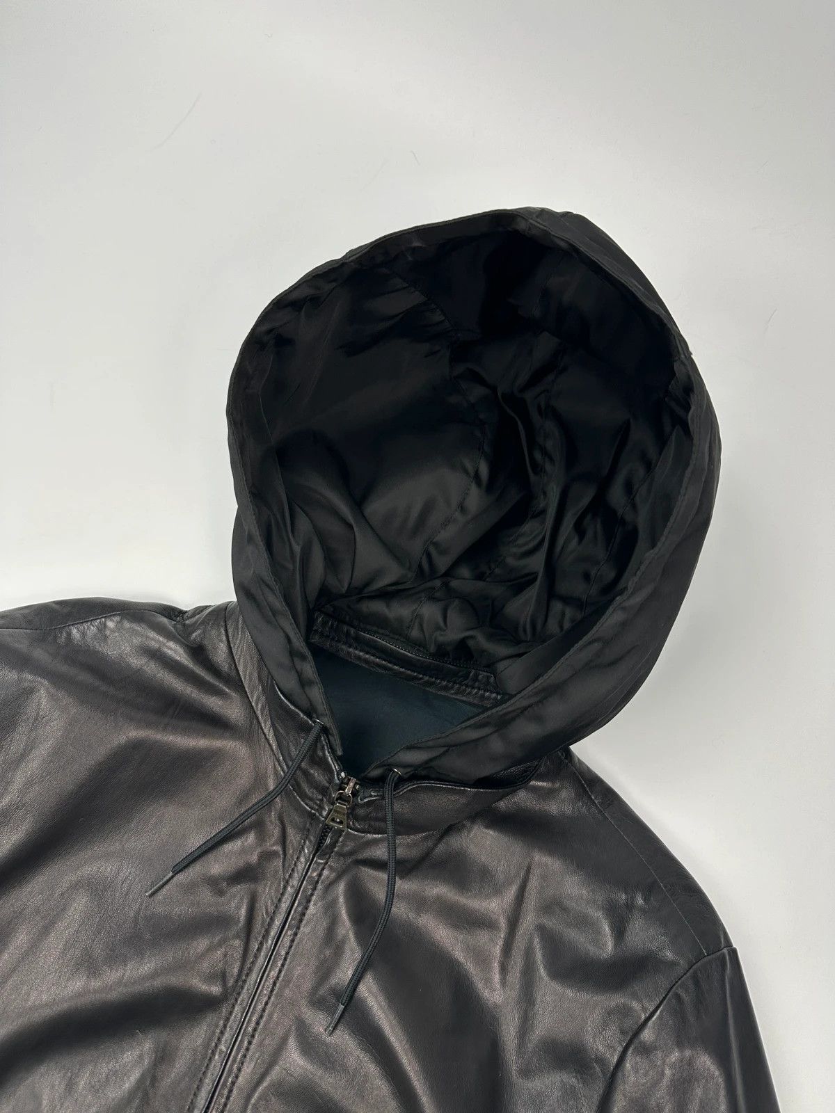 Prada Prada Sport FW2010 Leather & Nylon Black Hooded Jacket Size US M / EU 48-50 / 2 - 6 Thumbnail