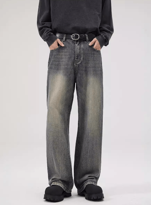 Japanese Brand × Jean Men's straight baggy trendy casual distressed wide-leg jeans Size US 32 / EU 48 - 1 Thumbnail