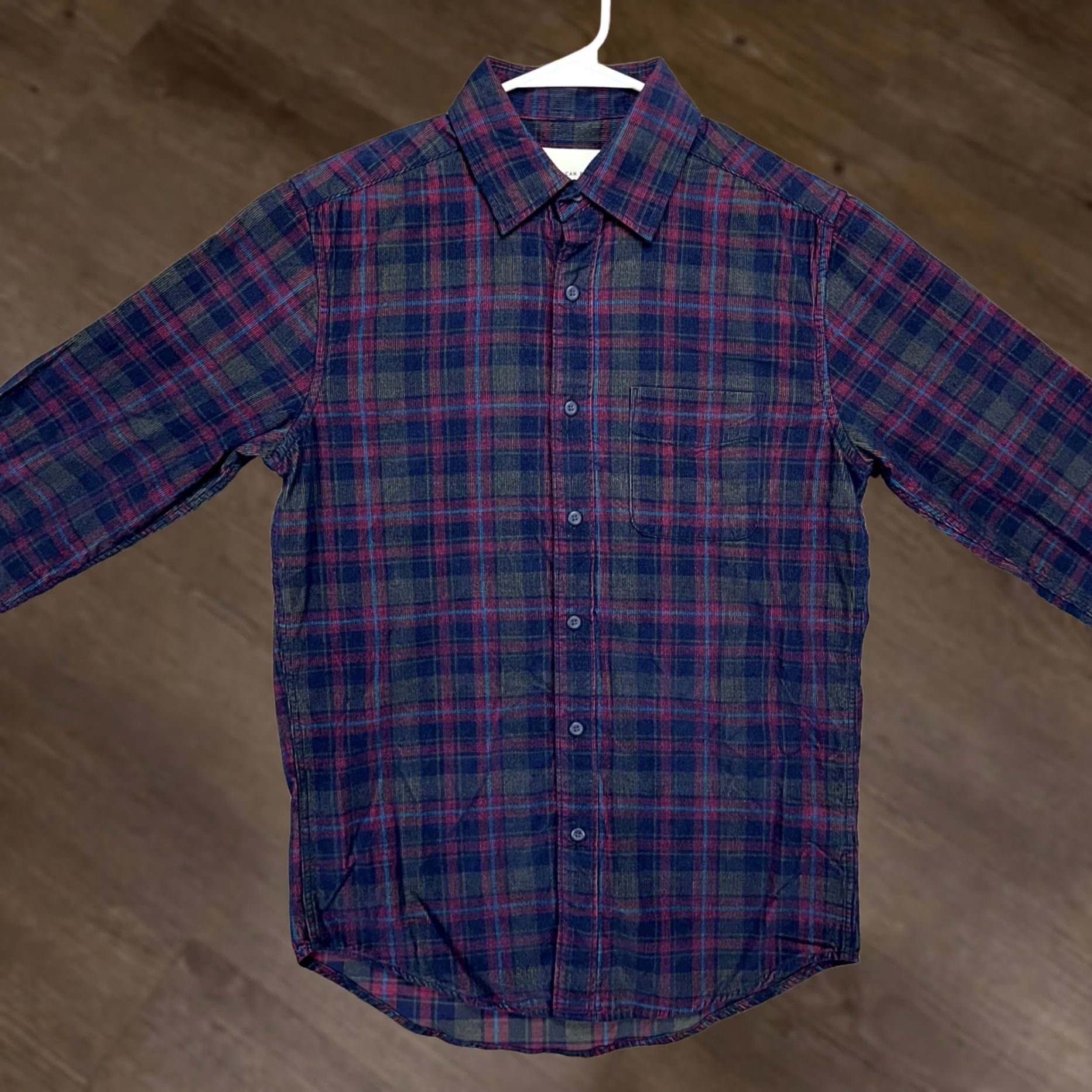 Vintage VINTAGE American Eagle Corduroy Shirt Men XS Blue Red Plaid Classic Button Up Pocket NEW Size US XS / EU 42 / 0 - 1 Thumbnail