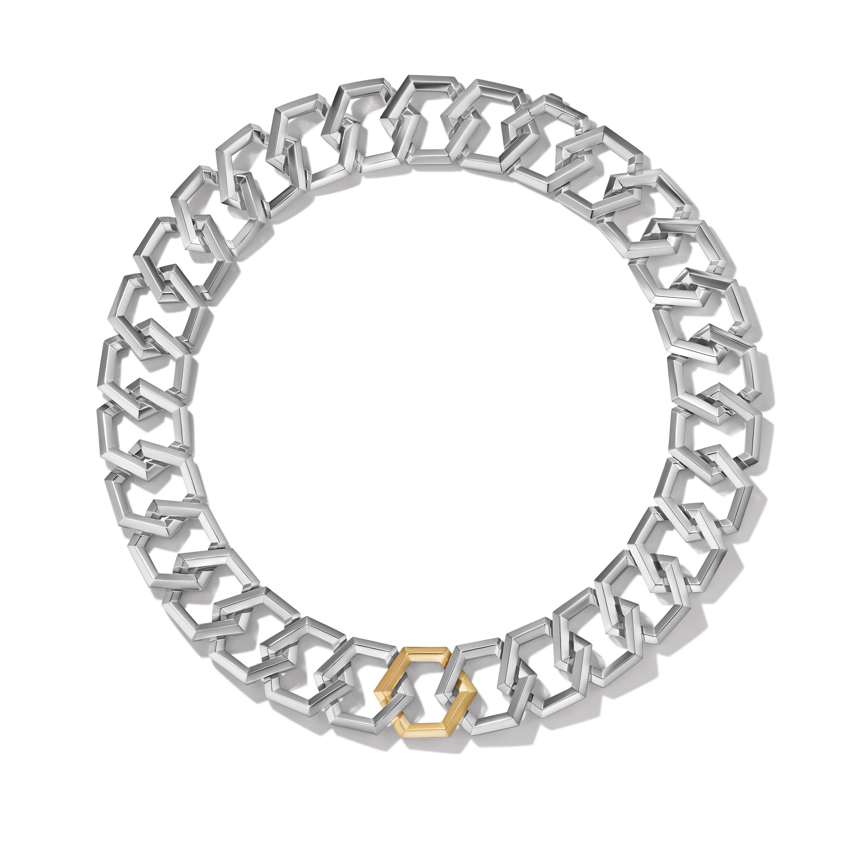 David Yurman o1w1db10325 Carlyle Necklace in Sterling Silver Yellow Gold Size ONE SIZE - 1 Thumbnail