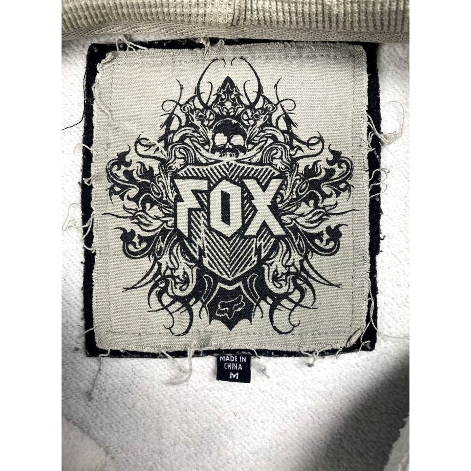 Fox Racing VINTAGE Fox Racing Hoodie Adult L White Full Zip AOP Racing Size US L / EU 52-54 / 3 - 6 Thumbnail