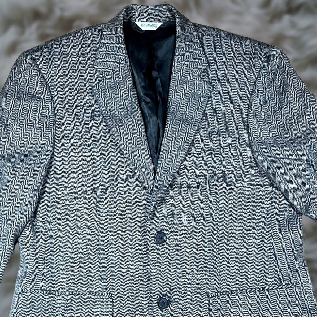 Joseph VINTAGE Joseph & Feiss Gray Sport Coat 100% Lambswool Blazer 2 Button Jacket Men’s Sz 42 Size 42R - 1 Thumbnail