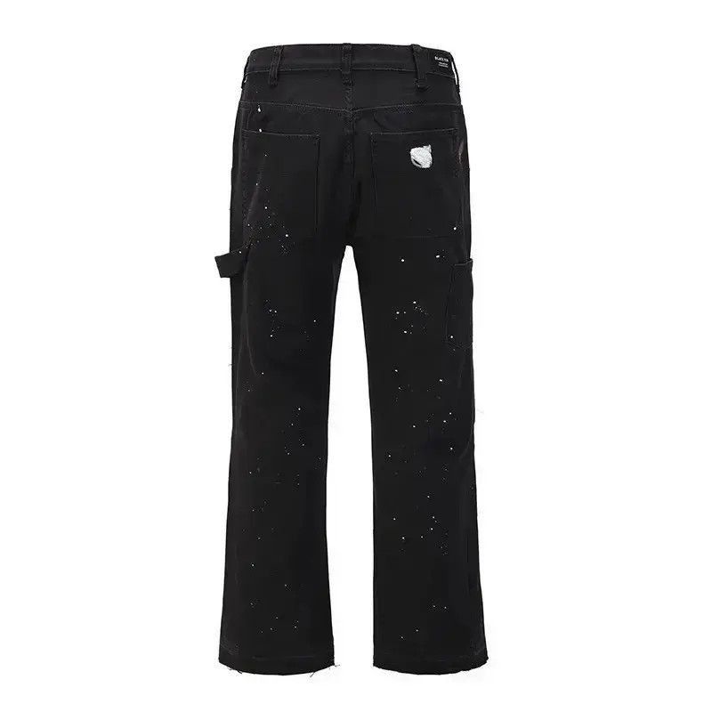 Japanese Brand Black Color Graffiti Cargo Flared Streetwear Jeans Size US 30 / EU 46 - 4 Thumbnail