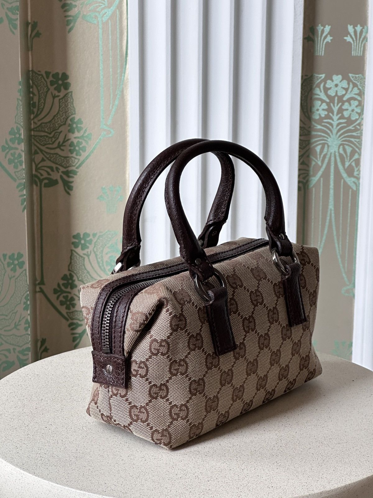 Gucci GUCCI Mini Monogram Canvas Boston Hand Bag Leather 113010 Size ONE SIZE - 4 Thumbnail