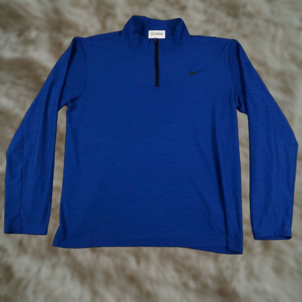 Nike Nike T Shirt Mens Size Medium Blue Swoosh 1/4 Zip Active Pullover Long Sleeve Size US M / EU 48-50 / 2 - 1 Thumbnail