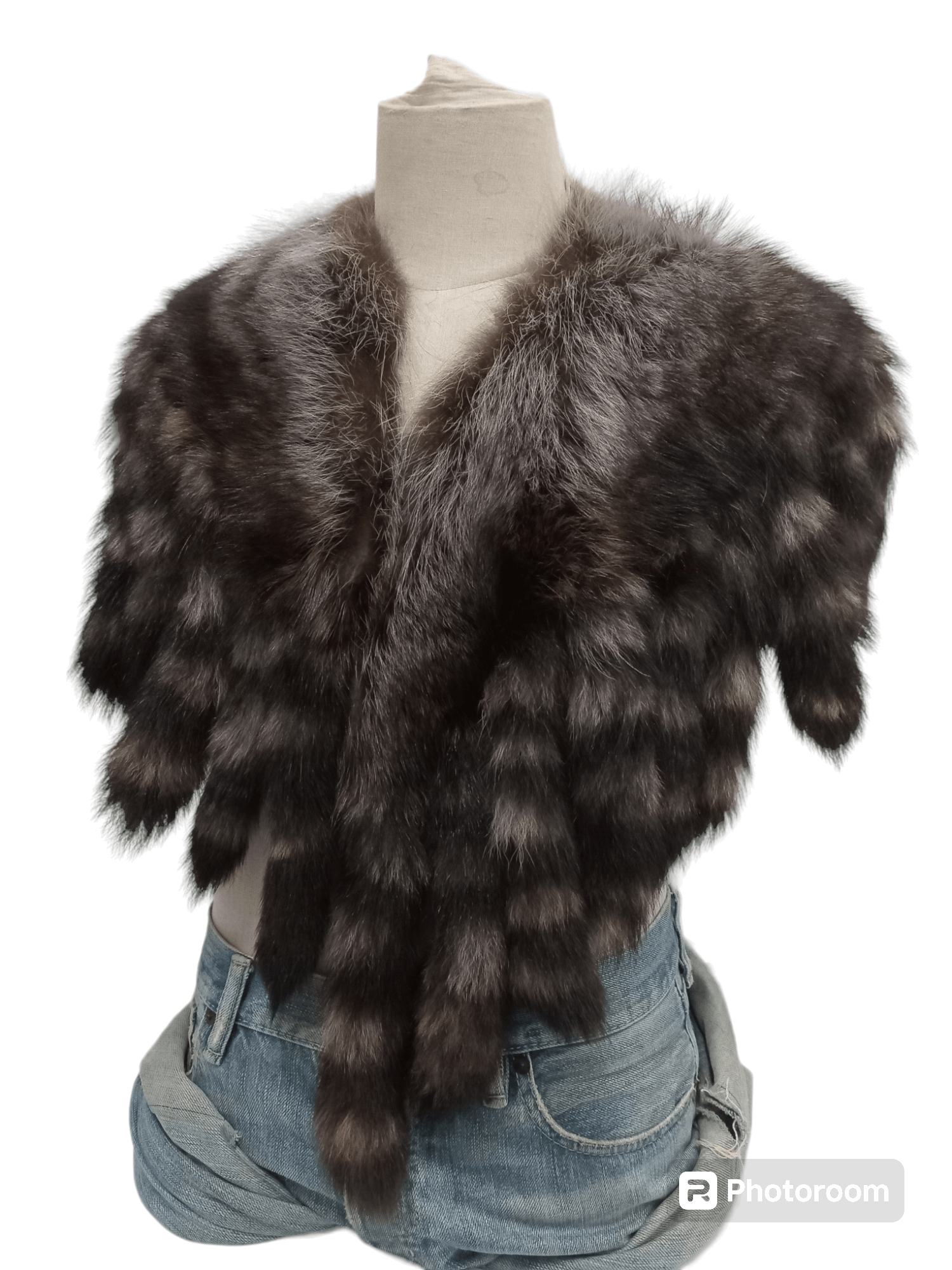 Rare Aunthentic Silver Fox Fur Muffler/Cape/Poncho