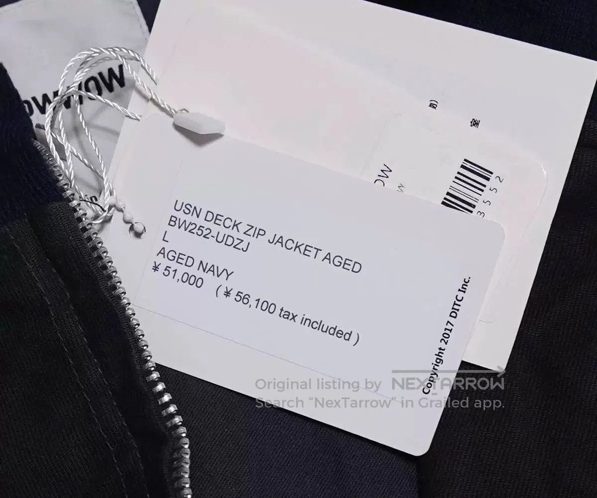 Japanese Brand BOWWOW USN Deck Zip Jacket Aged. Size US L / EU 52-54 / 3 - 6 Thumbnail