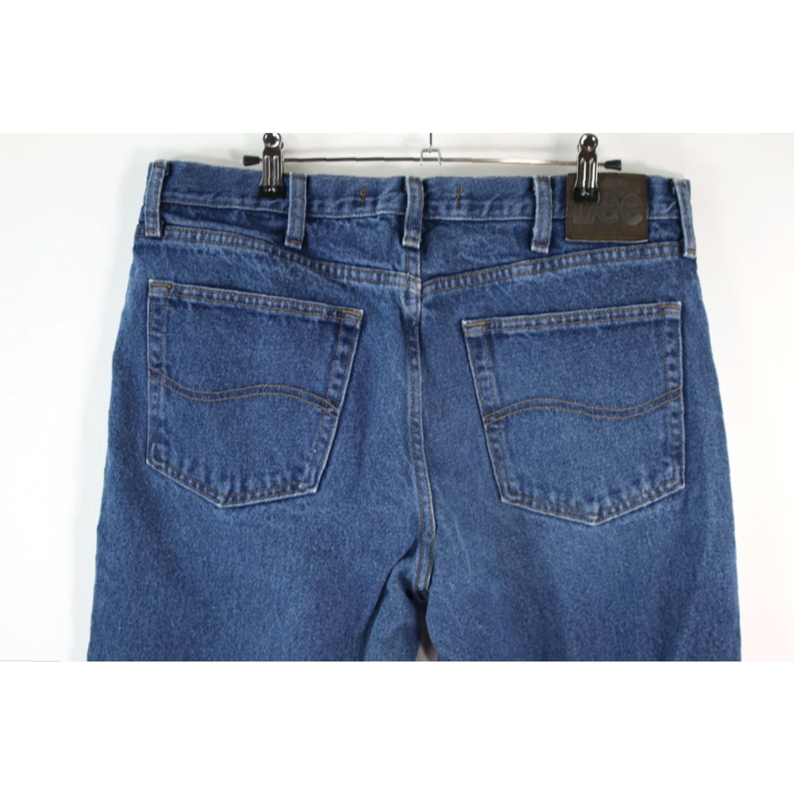 Lee Lee Men's Blue Denim Jeans, Regular Fit Straight Leg, Size 36X34, Casual, Solid Pattern Size US 34 / EU 50 - 5 Thumbnail
