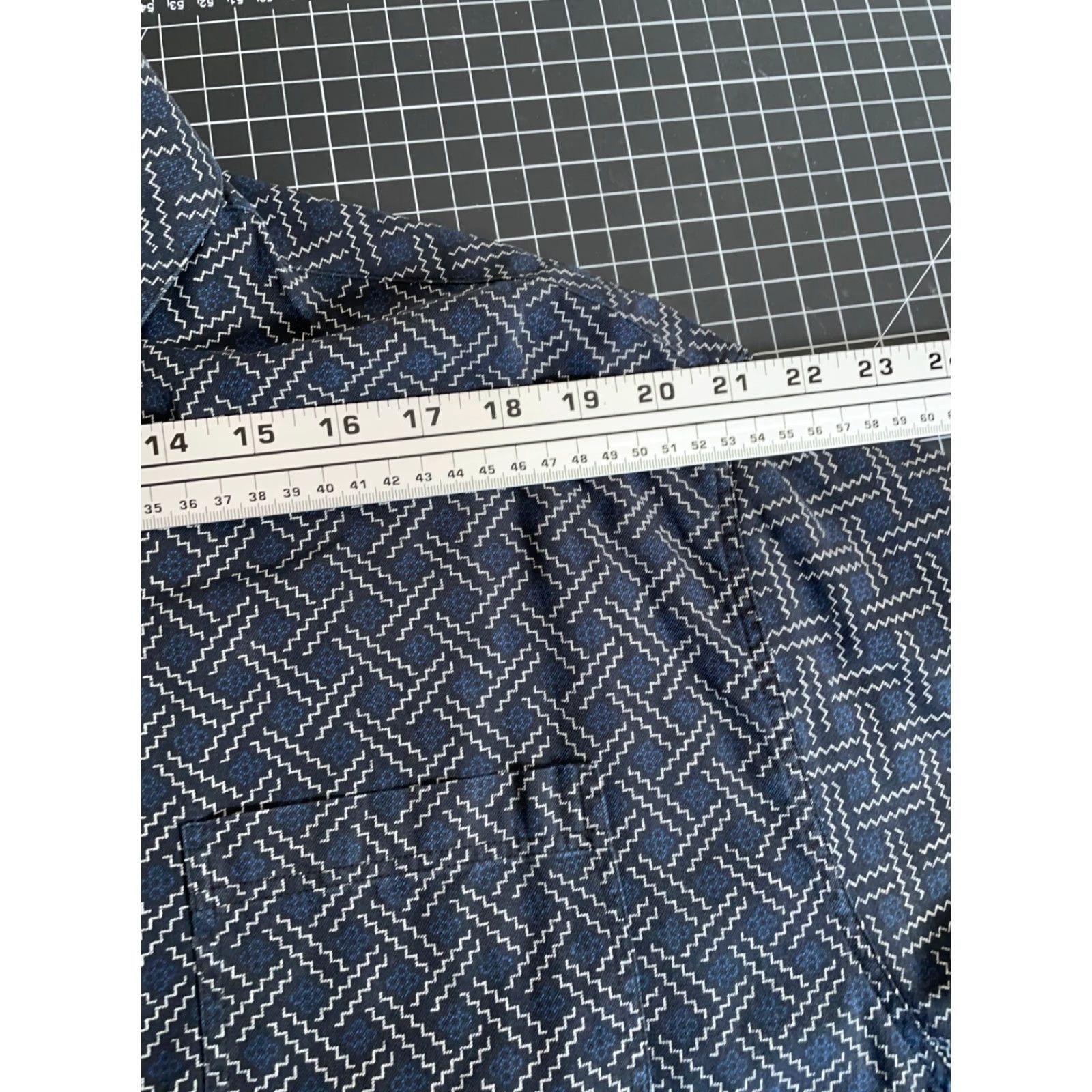 Nat Nast VINTAGE Nat Nast Geometric Shirt Adult 2XL Dark Blue Cotton Silk Blend, Button-Up, Short Sleeve, Collared, Casual, Retro Menswear Size US XXL / EU 58 / 5 - 7 Thumbnail