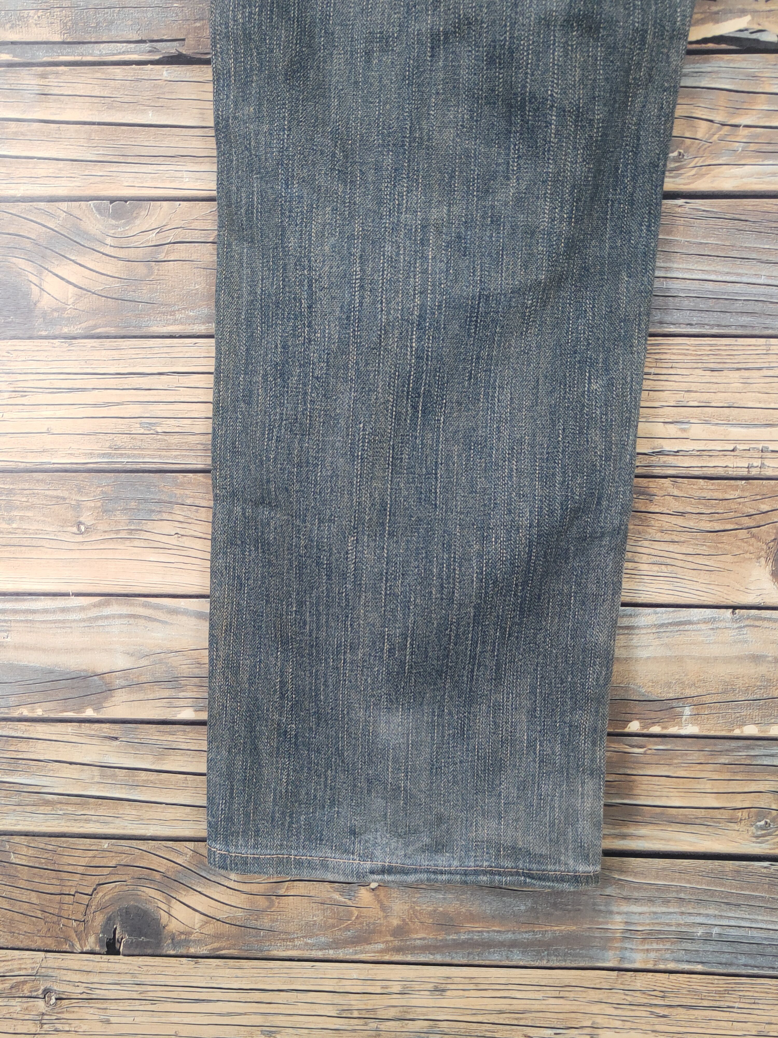 Vintage Wrangler Dark Blue Distressed Ripped denim Jeans #W1875 Size US 35 - 9 Thumbnail