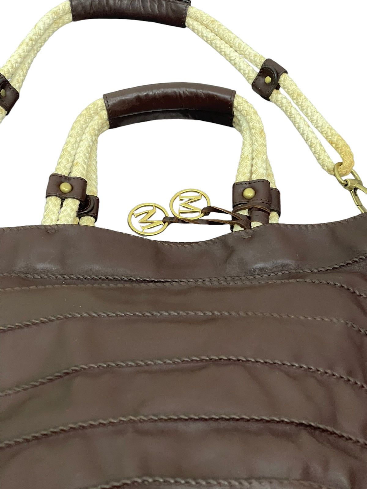 Genuine Leather Full Leather Max Mara Italy Tote Shoulder Bag 9🟩 Size ONE SIZE - 11 Thumbnail