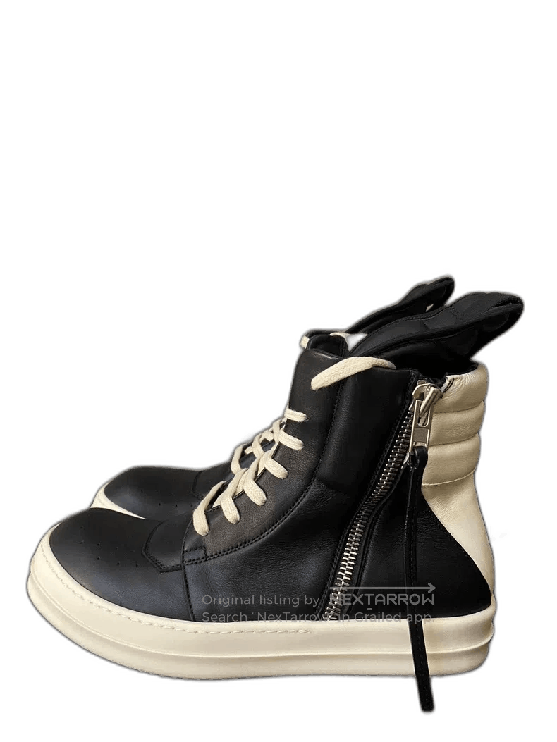 Rick Owens Leather High-Top Sneakers Size 42.