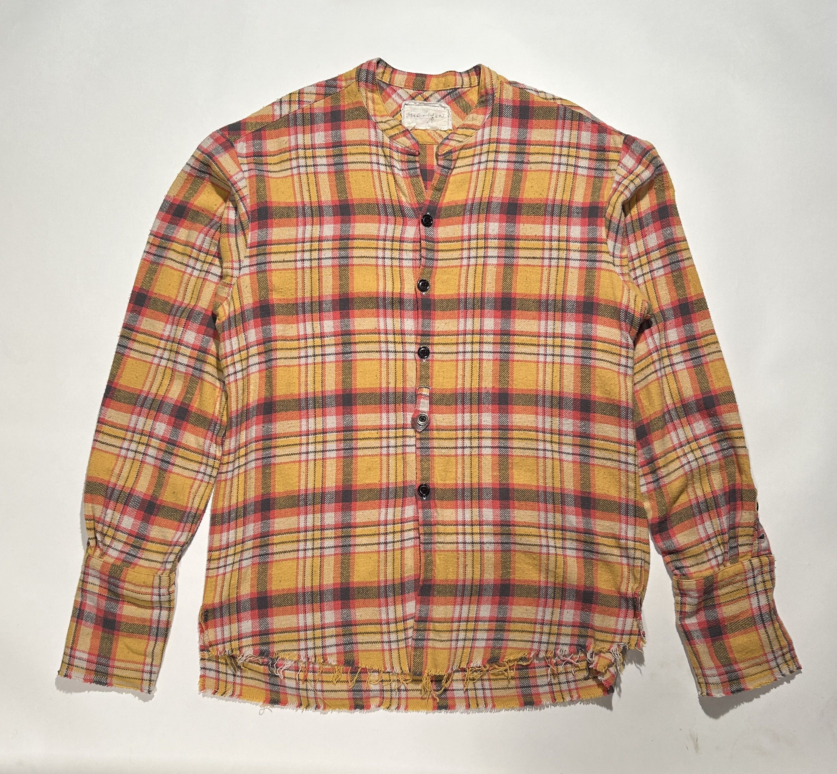 GREG LAUREN BUTTON UP PLAID STUDIO SHIRT