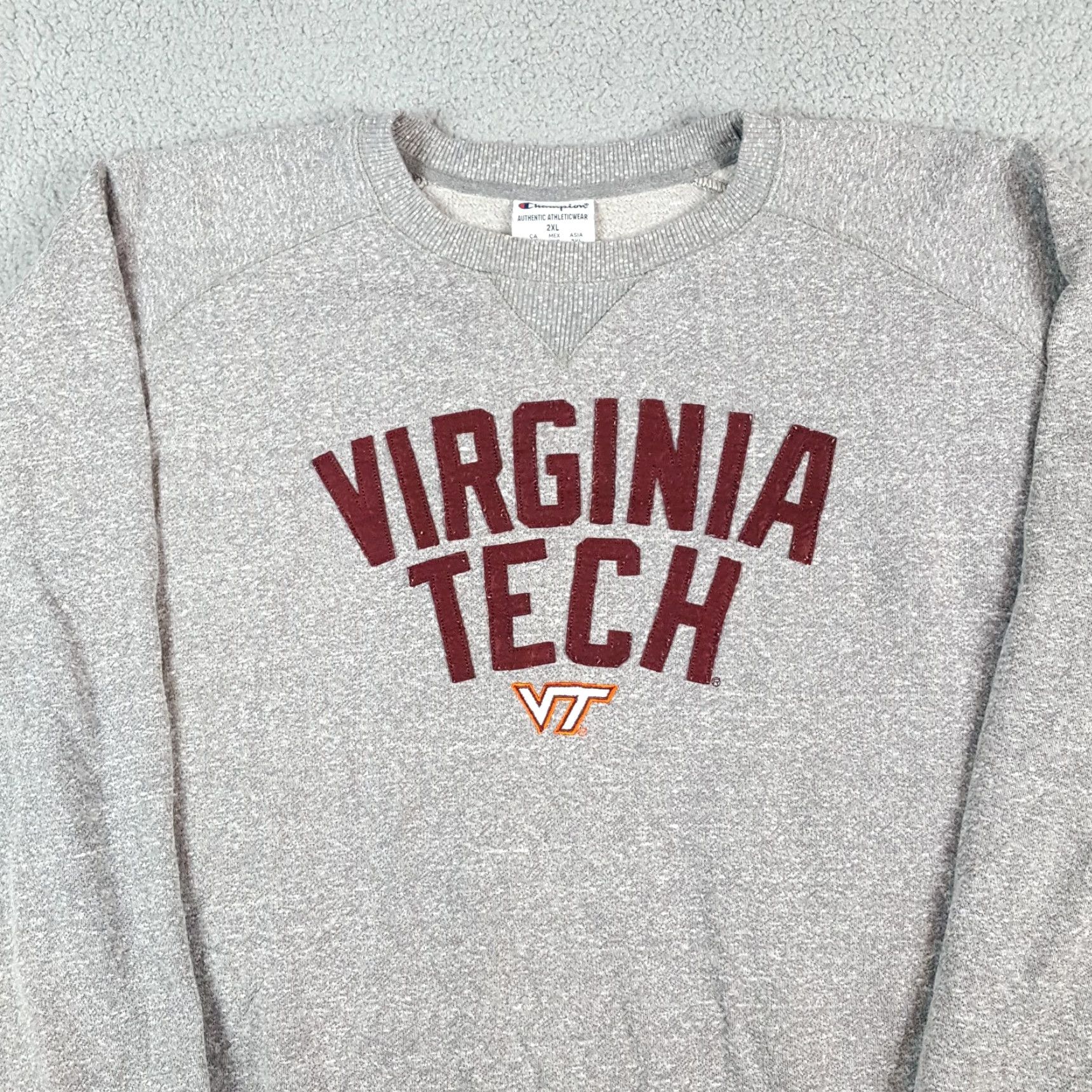Champion Vintage Champion VT Hokies Football Pullover Sweatshirt Mens 2XL Gray Crewneck Sweatshirt Size US XXL / EU 58 / 5 - 2 Thumbnail