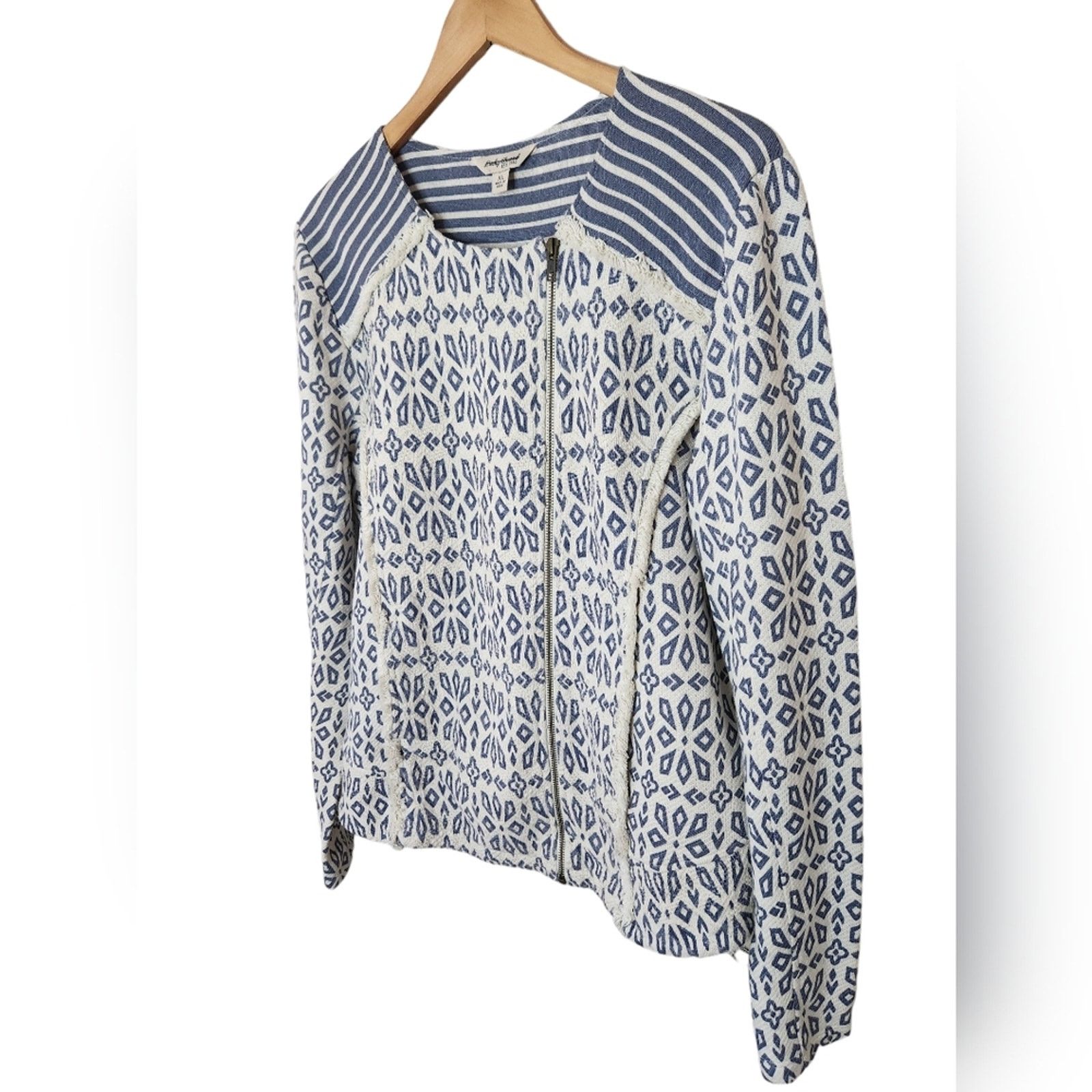 Lucky Brand Lucky Brand Cotton moto jacket Chambray print XL Size XL / US 12-14 / IT 48-50 - 7 Thumbnail