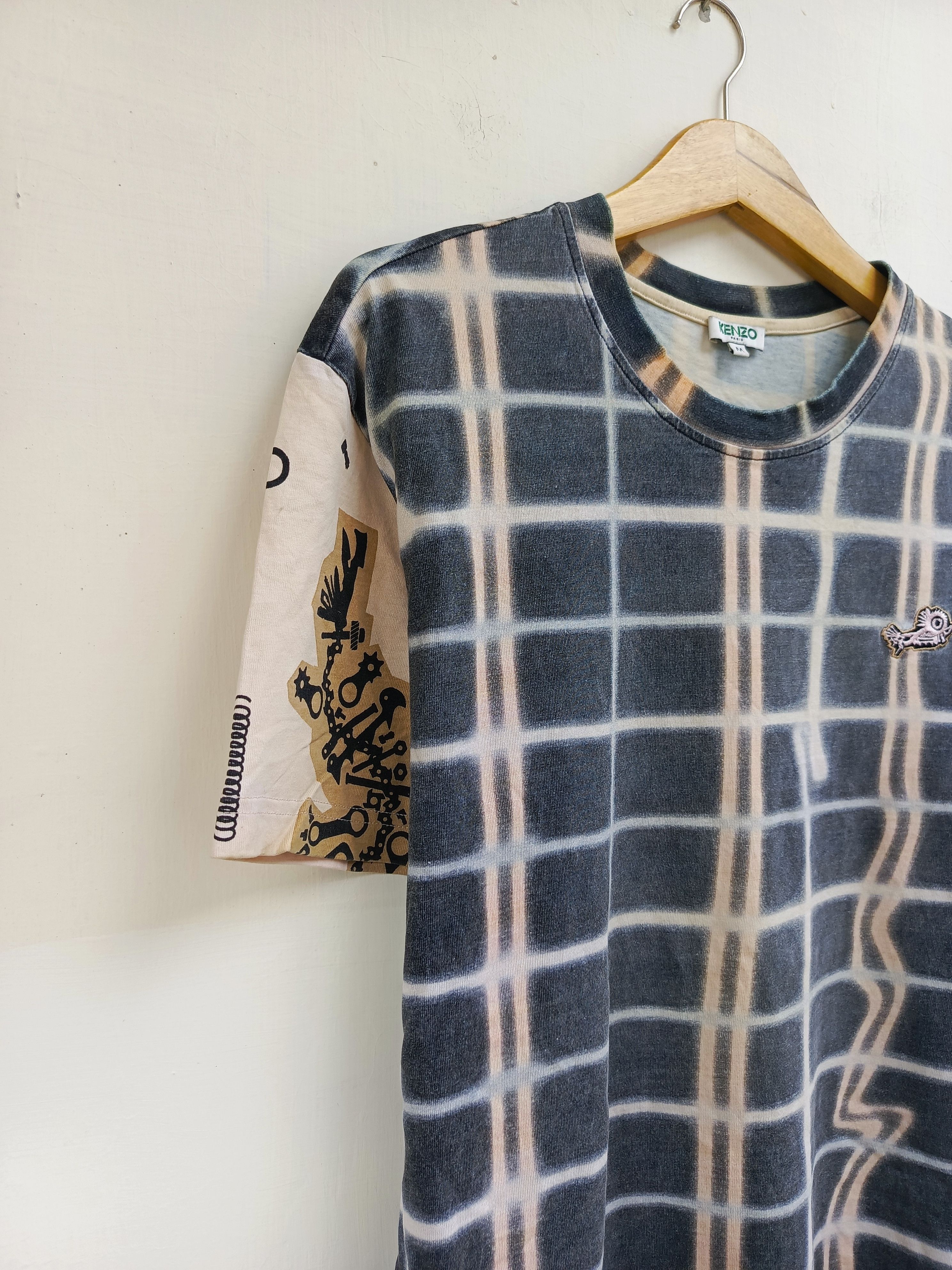 Kenzo Kenzo Paris plaid print tshirt Size US M / EU 48-50 / 2 - 5 Thumbnail