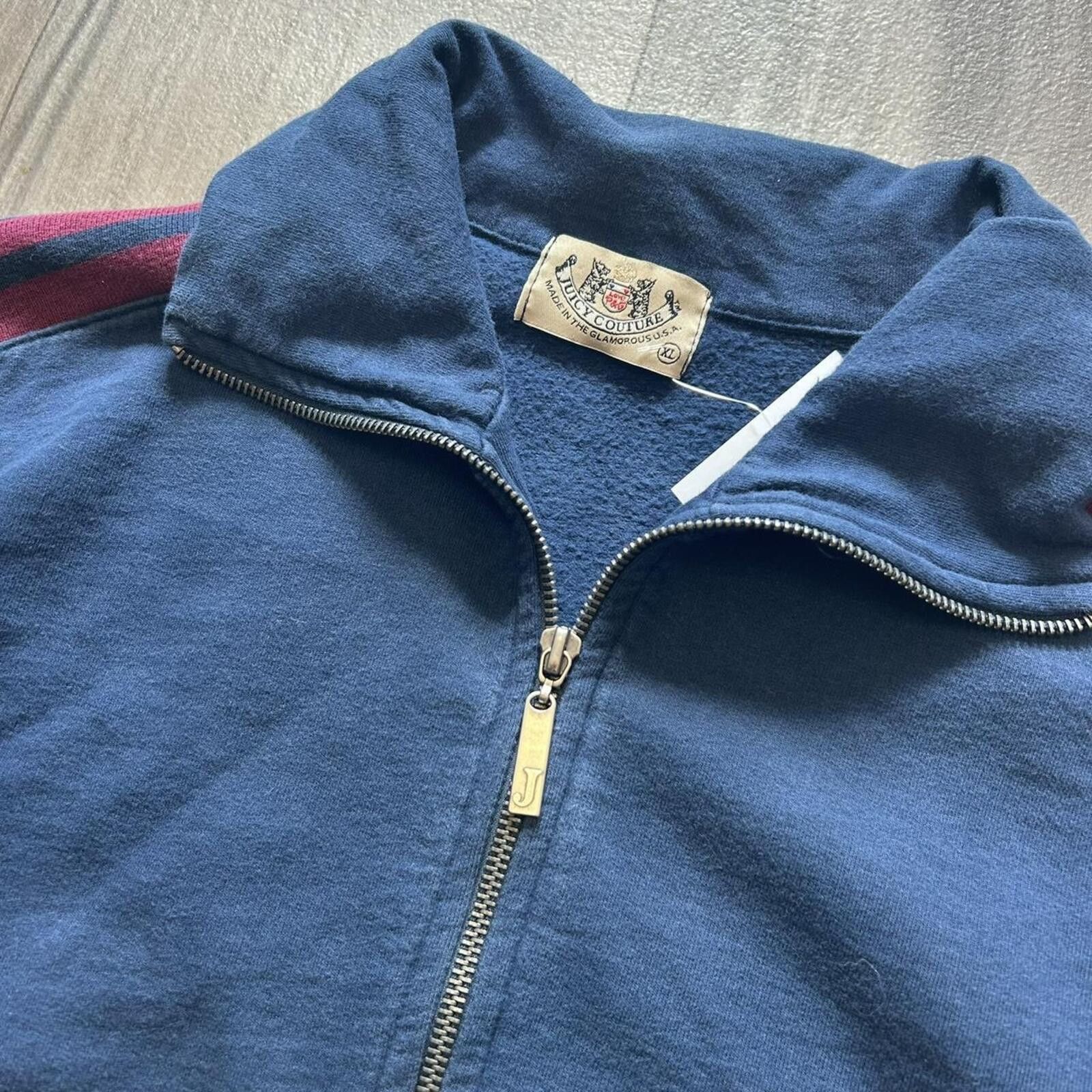 Juicy Couture Jeans Vintage 90’s y2k Juicy Couture navy zip up sweatshirt XL Size XL / US 12-14 / IT 48-50 - 4 Thumbnail
