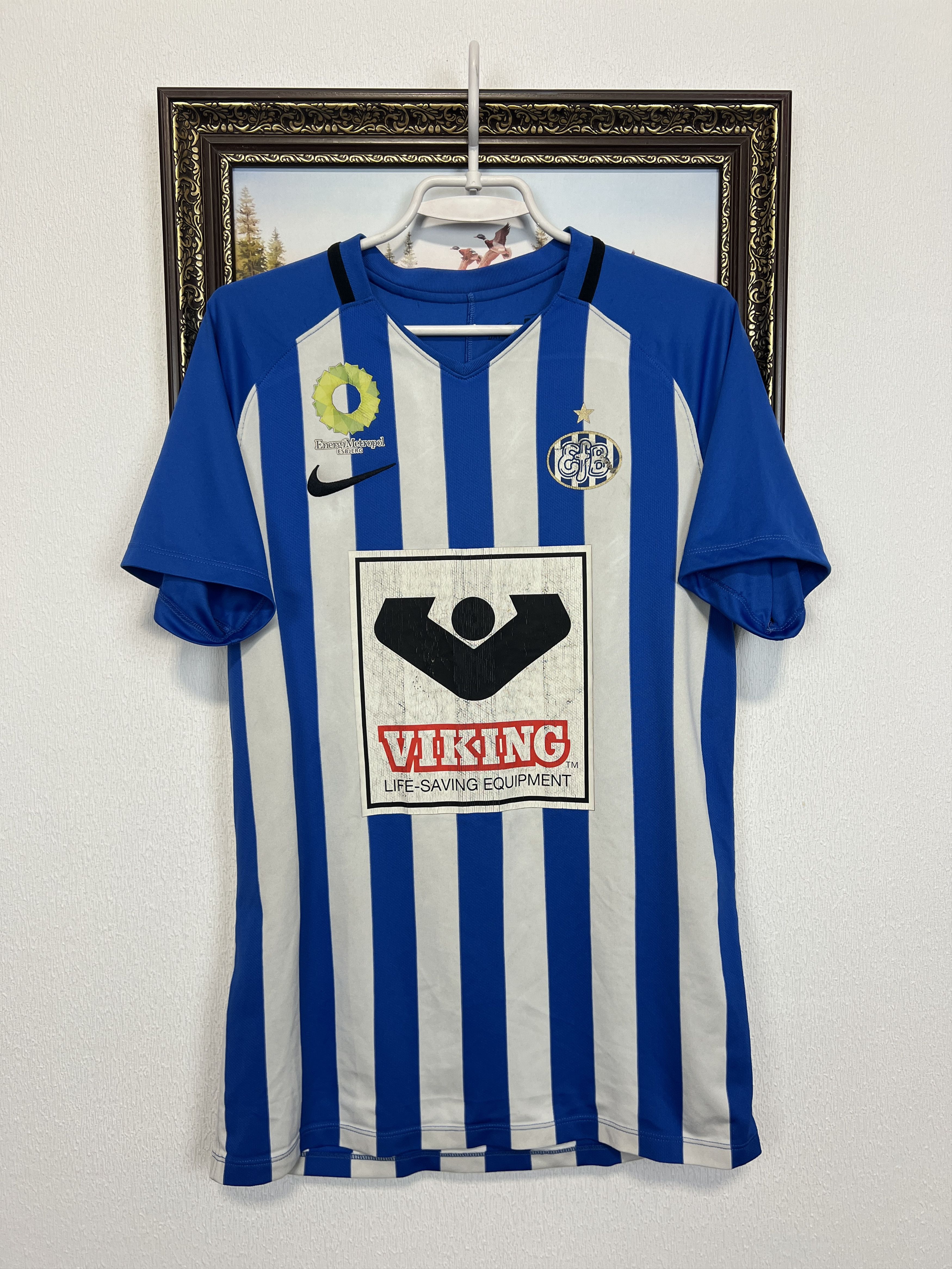 Nike Esbjerg Home football shirt Player Issue Jersey Moesgaard Size US M / EU 48-50 / 2 - 1 Thumbnail