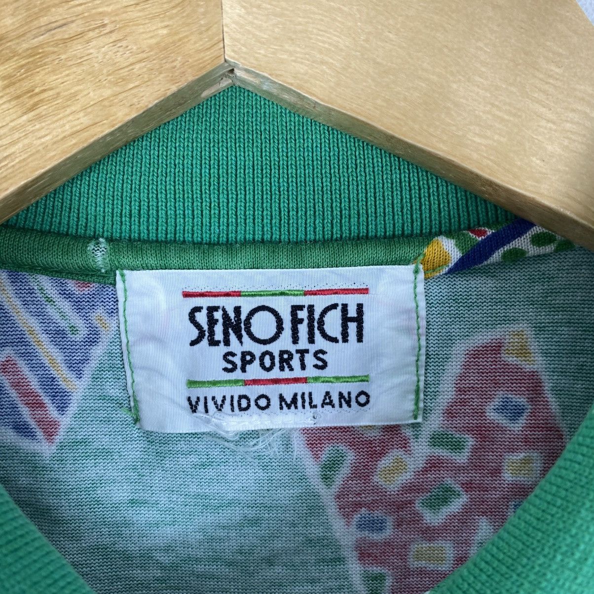 Vintage Vintage Seno Fich Milano Abstract Green Polo Shirt L 90s Size US L / EU 52-54 / 3 - 5 Thumbnail