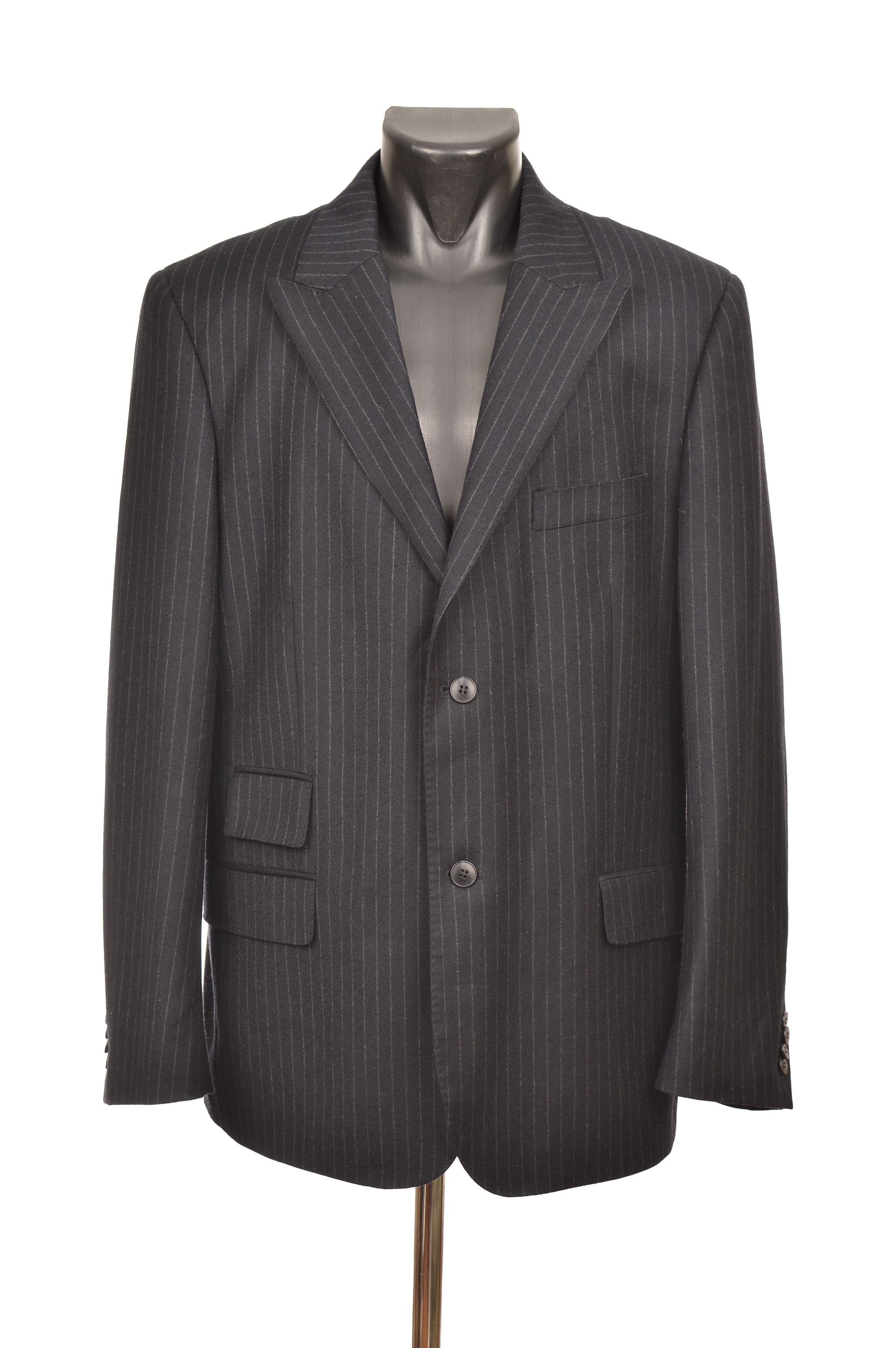 Jasper Conran DDP Jasper Conran Black Wool Striped Blazer Size 44S - 1 Thumbnail