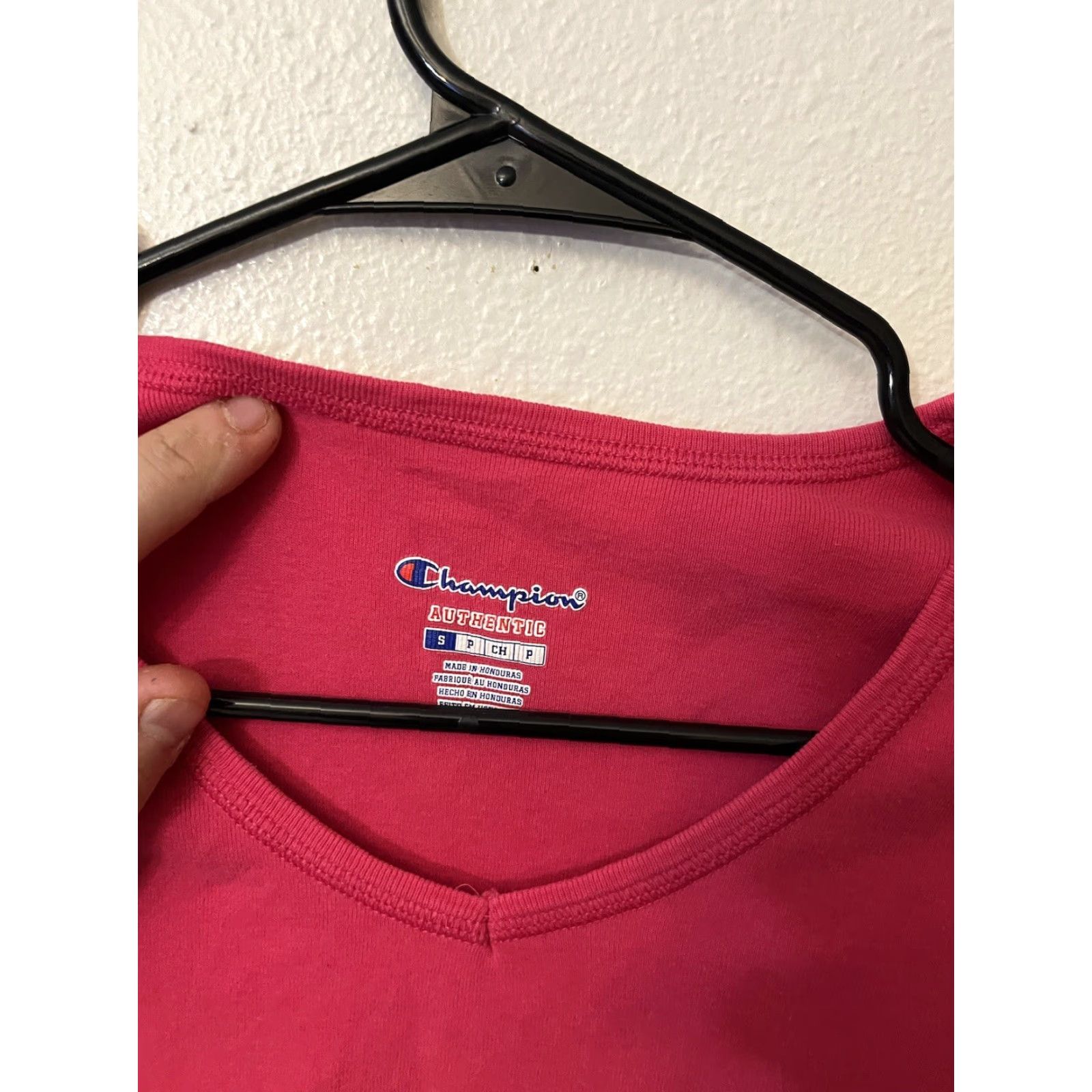 Champion Champion Womens T-Shirt Short Sleeve V-Neck Pink Size S Small Casual Cotton Tee Womens Size S / US 4 / IT 40 - 3 Thumbnail