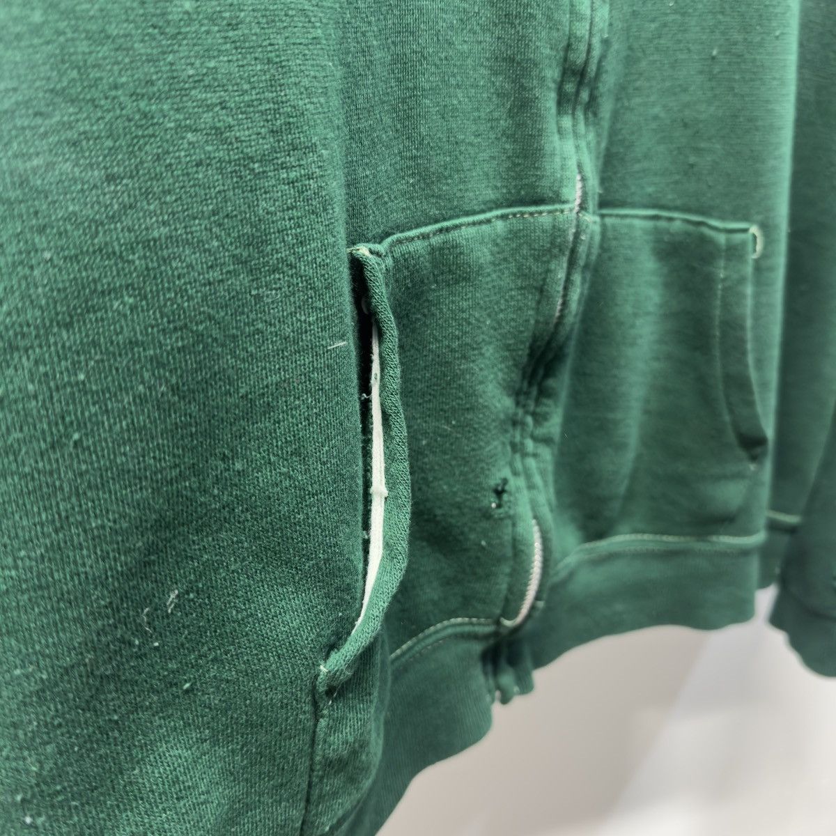 Vintage 80s Faded Distressed Thrashed Green Zip Hoodie ERD Grunge Size US M / EU 48-50 / 2 - 7 Thumbnail