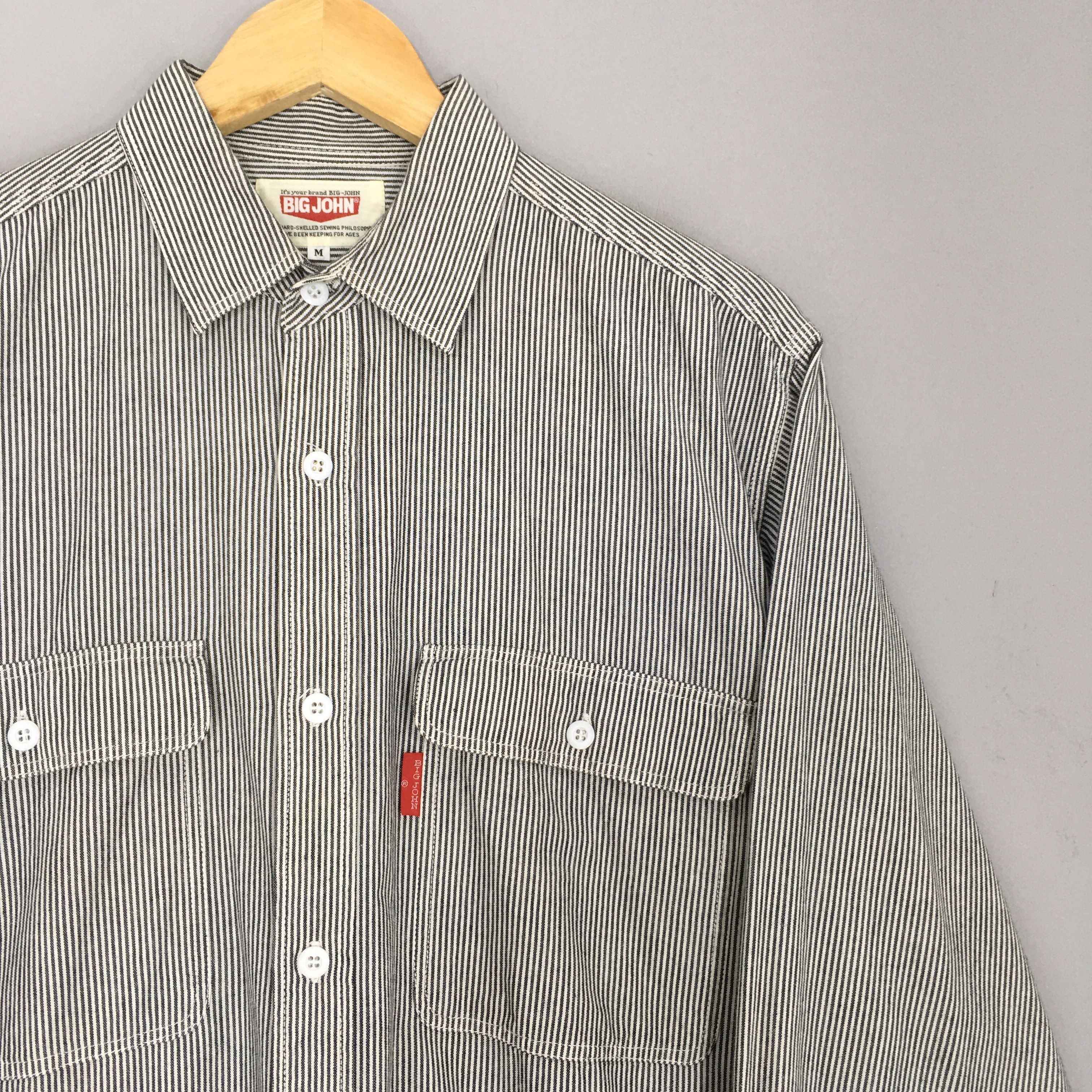 Big John × Mister Freedom Vintage Big John Hickory Work Shirt Medium Size US M / EU 48-50 / 2 - 2 Thumbnail