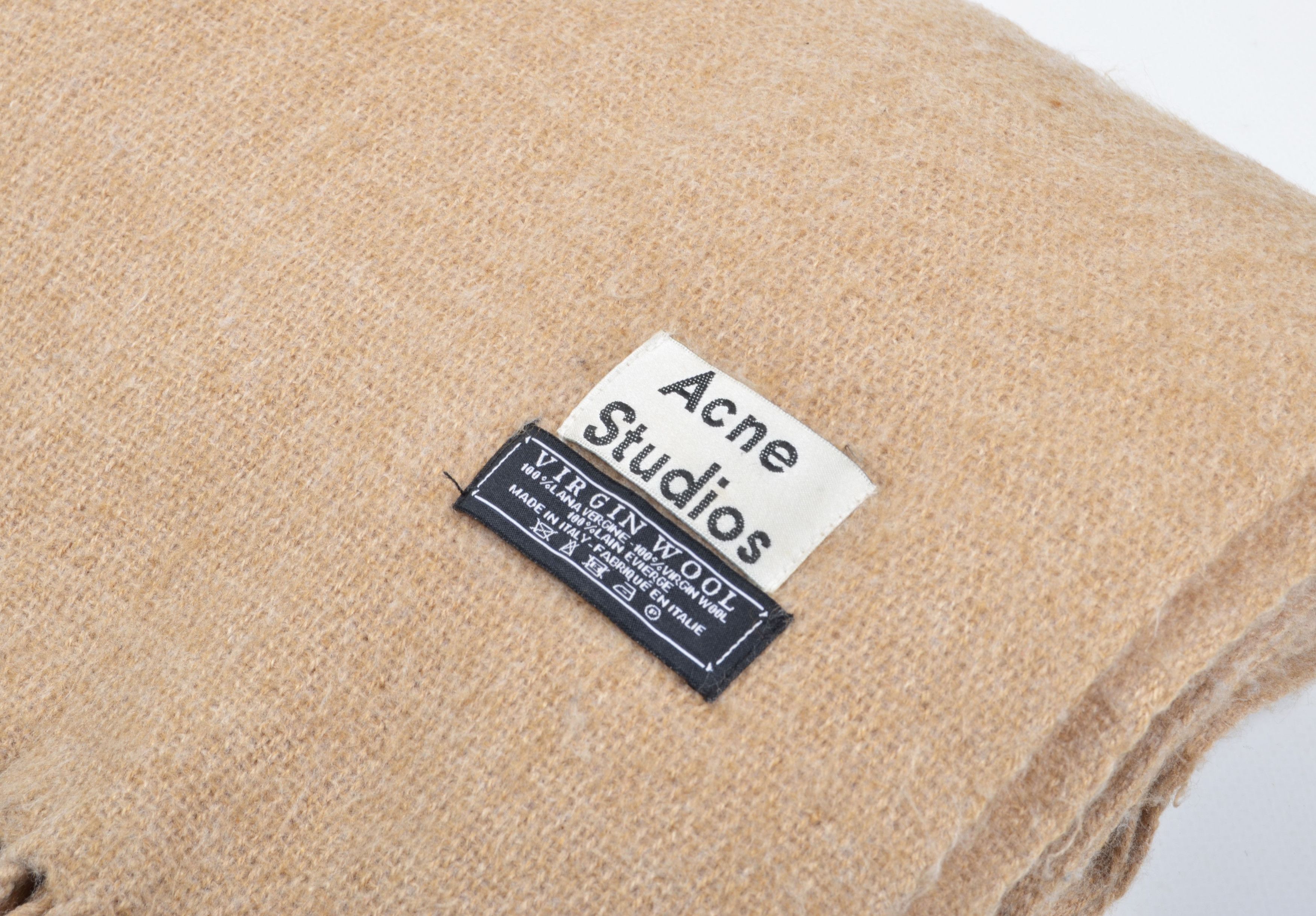 Acne Studios Acne Studios 100% Virgin Wool Beige Big Scarf Size ONE SIZE - 2 Thumbnail