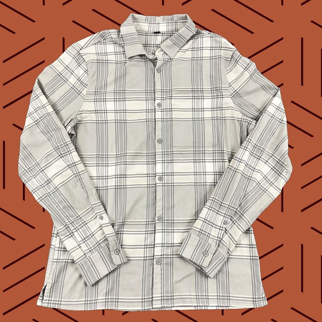 Lululemon Lululemon Masons Peak Flannel Shirt Mens Large Gray Plaid Stretch Button Up L/S Size US L / EU 52-54 / 3 - 1 Thumbnail
