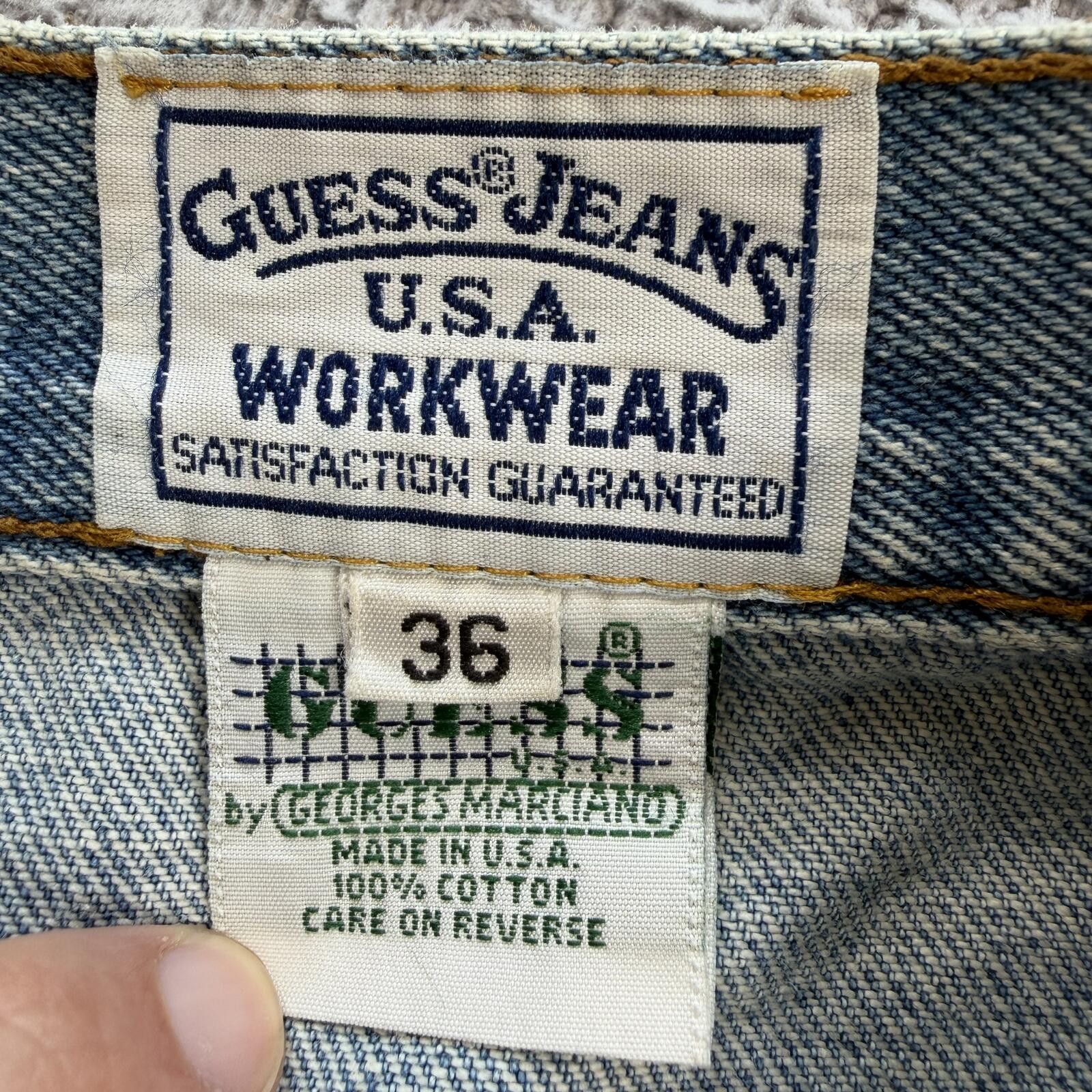 Guess Vintage 90s Guess Jeans Workwear Carpenter Baggy Wide Men 36 Size US 36 / EU 52 - 5 Thumbnail