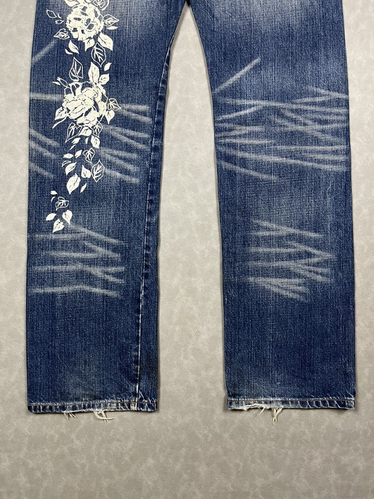 Takeo Kikuchi 90s Takeo Kikuchi floral denim pants Size US 31 - 4 Thumbnail