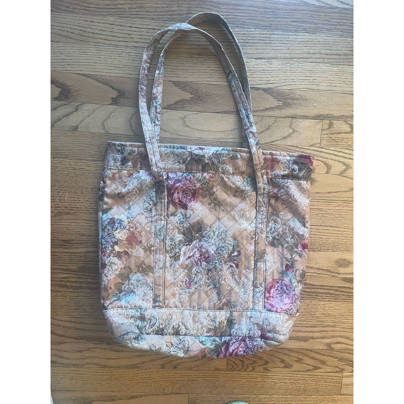 Vintage Raymond Waites Women's Floral Quilted Handle Tote Bag Size ONE SIZE - 3 Thumbnail