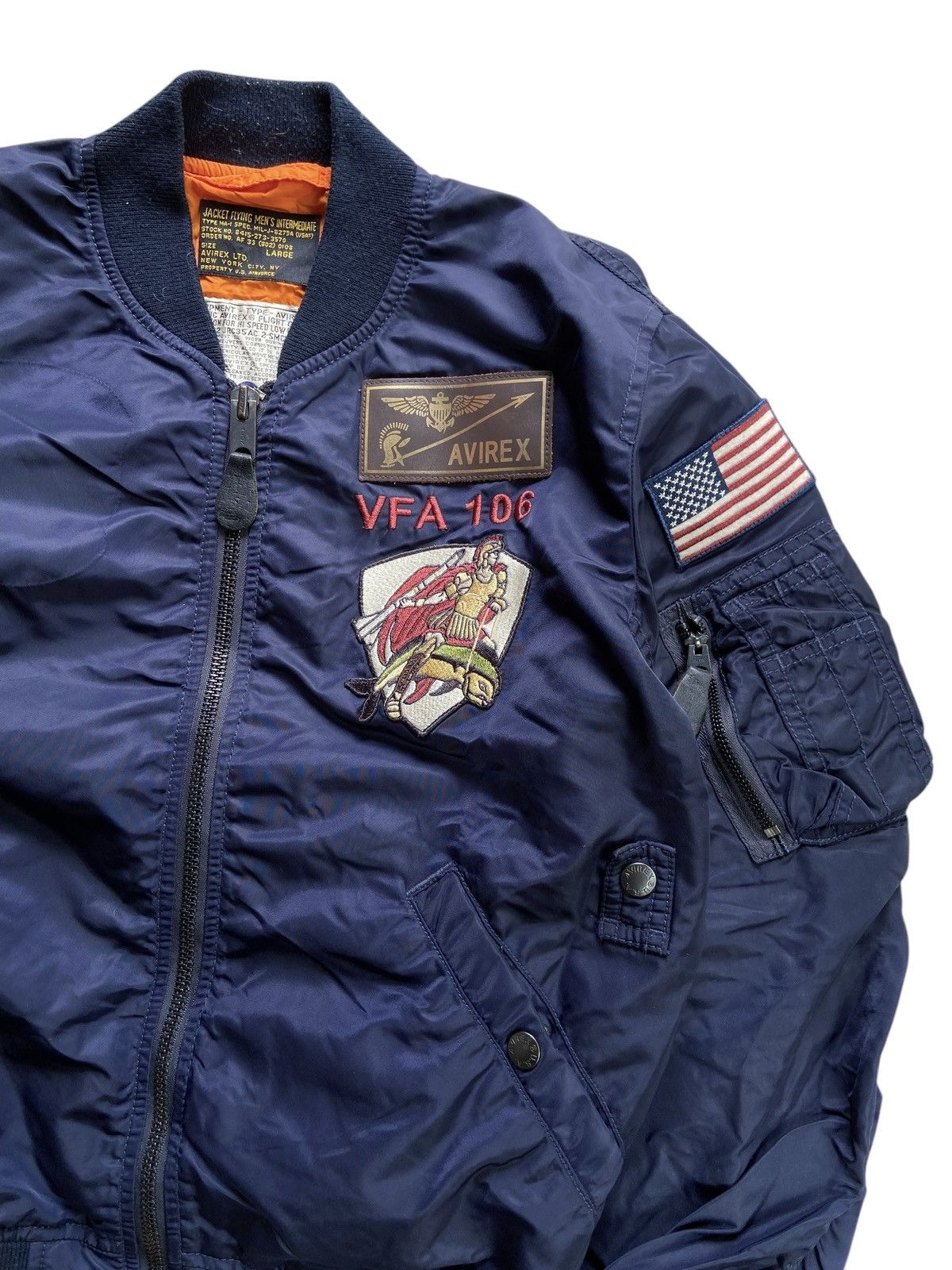 Avirex 90s AVIREX GLADIATORS VFA 106 USN FLIGHT BOMBERS JACKET Size US S / EU 44-46 / 1 - 3 Thumbnail