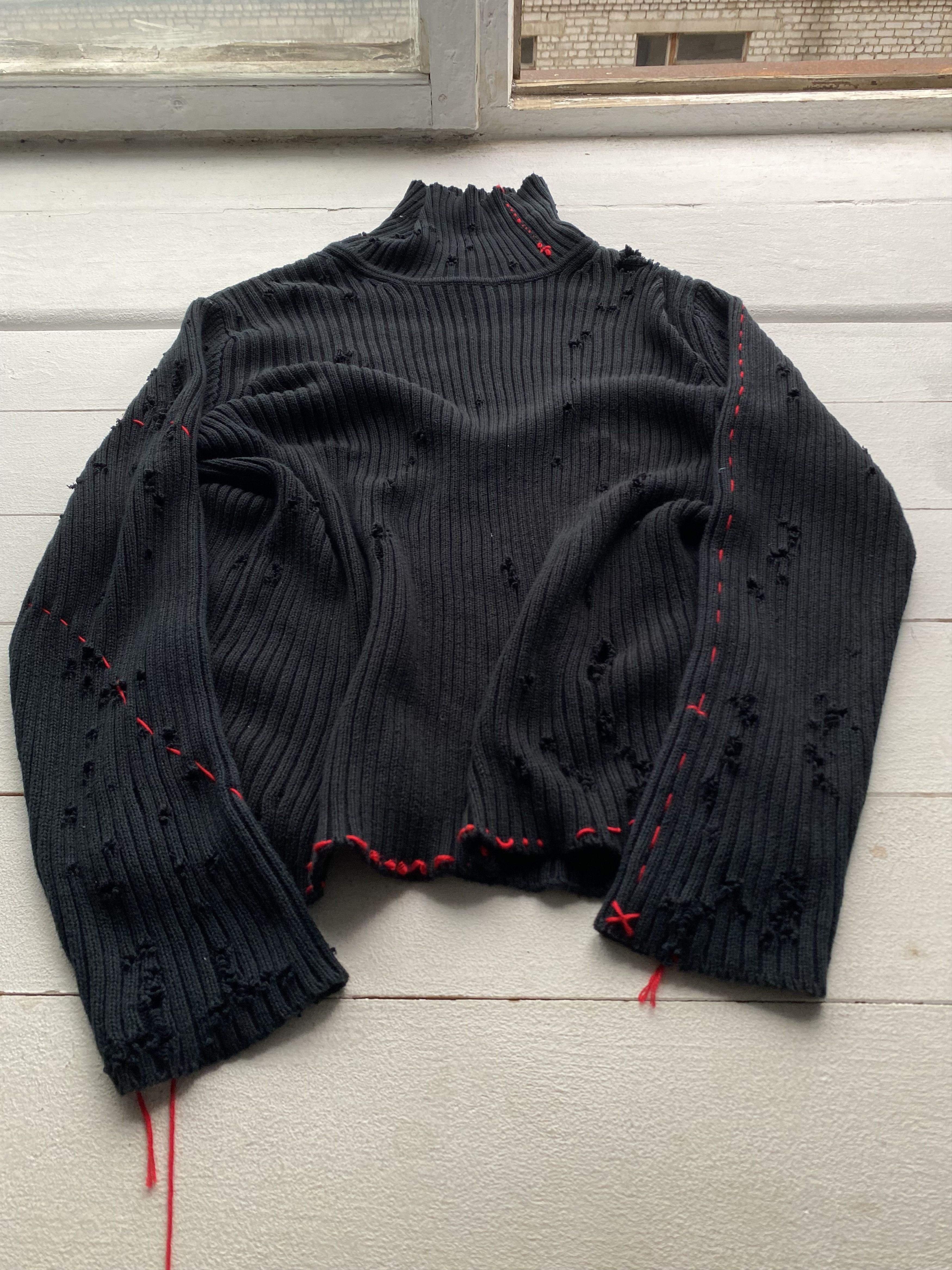 RARE Distressed Ripped Anti Jesus Punk Opium Japanes Sweater