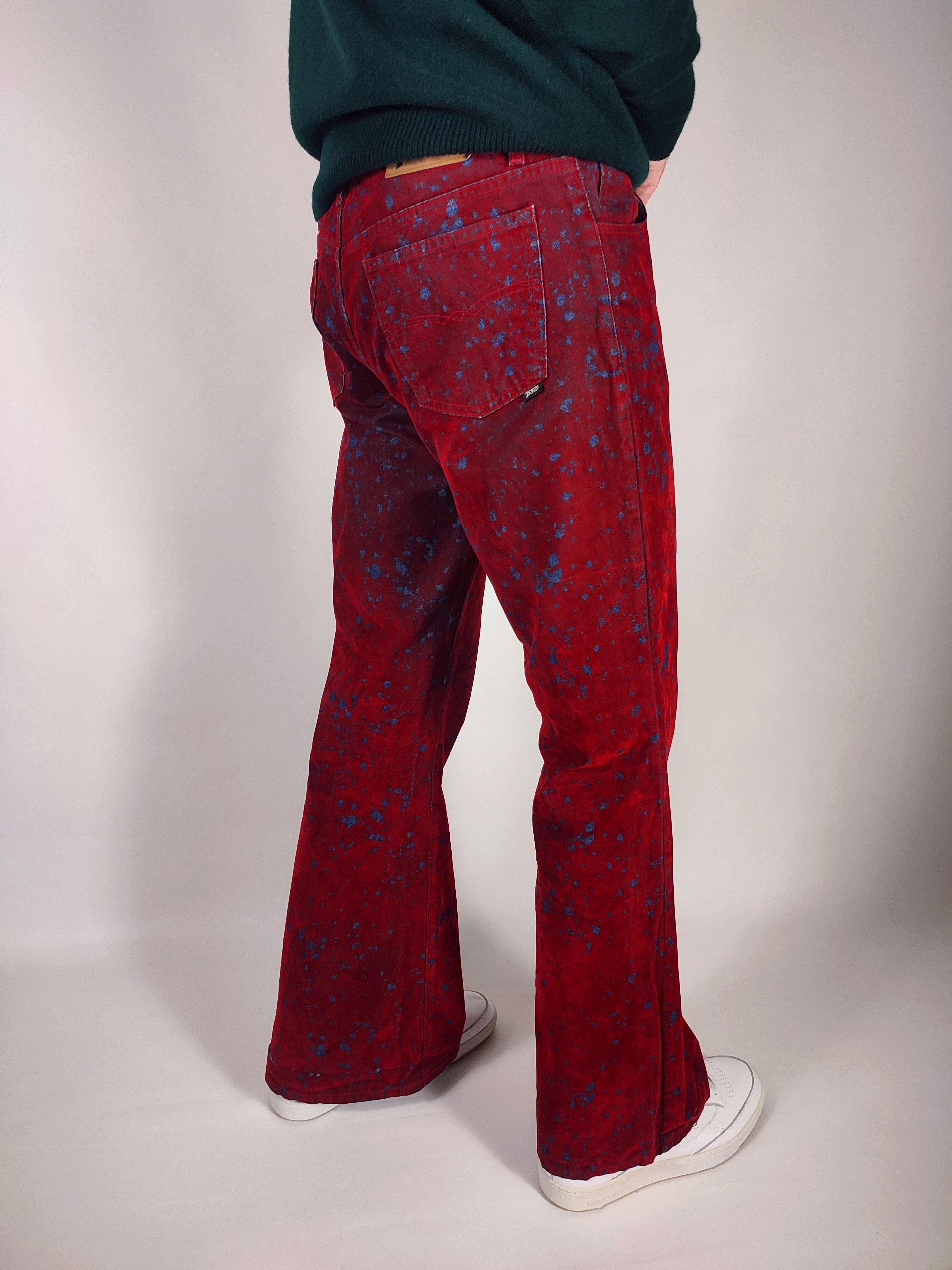 If Six Was Nine ATO The Kick Of Fashion Velour Flared Vampire Jeans Size US 33 - 12 Thumbnail