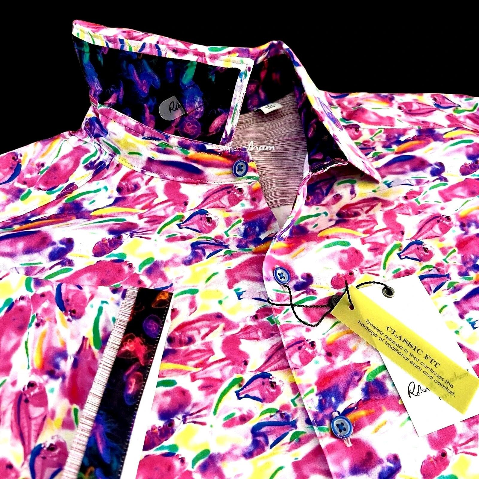 Robert Graham Robert Graham Fishy Business NWT Small Classic Fit Pink S/S Size US S / EU 44-46 / 1 - 10 Thumbnail