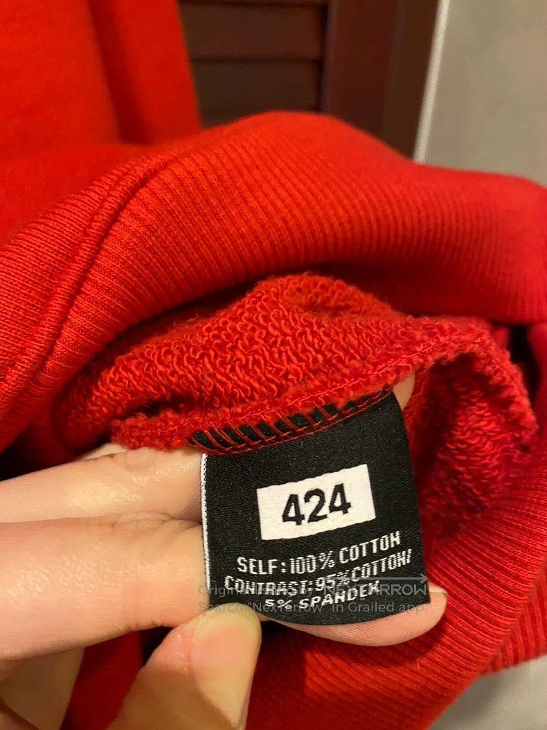 424 424 Logo Embroidered Red Hoodie Sweatshirt Size US M / EU 48-50 / 2 - 4 Thumbnail